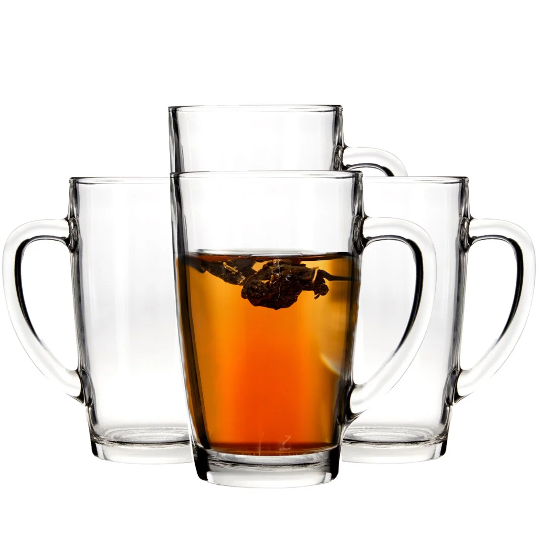 Euri Clear Tall Glass Mugs Set Of 4 - Image 4