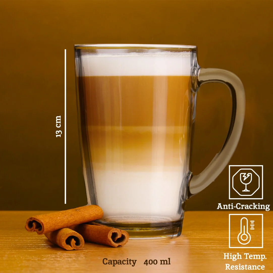 Euri Clear Tall Glass Mugs Set Of 4 - Image 5