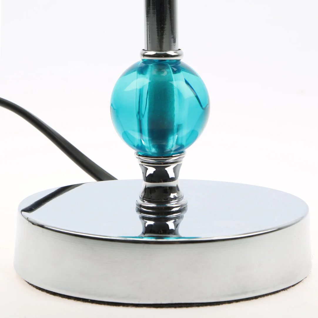 Evaine Teal Acrylic Ball Table Lamp - Image 4