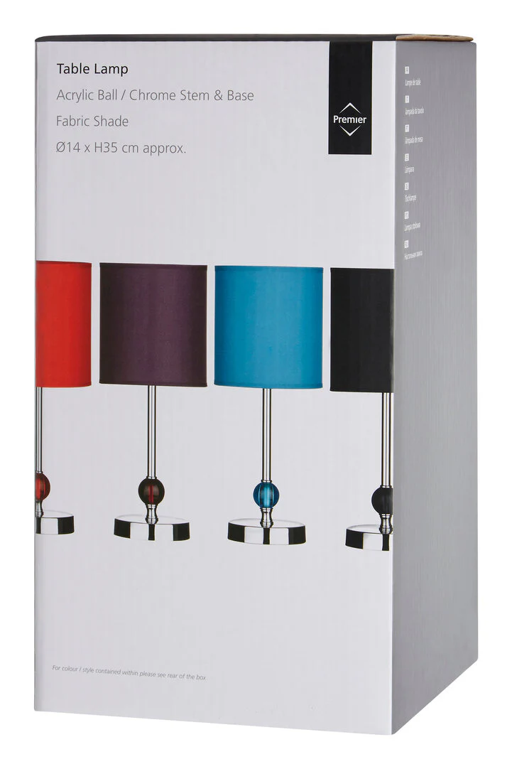 Evaine Teal Acrylic Ball Table Lamp - Image 7