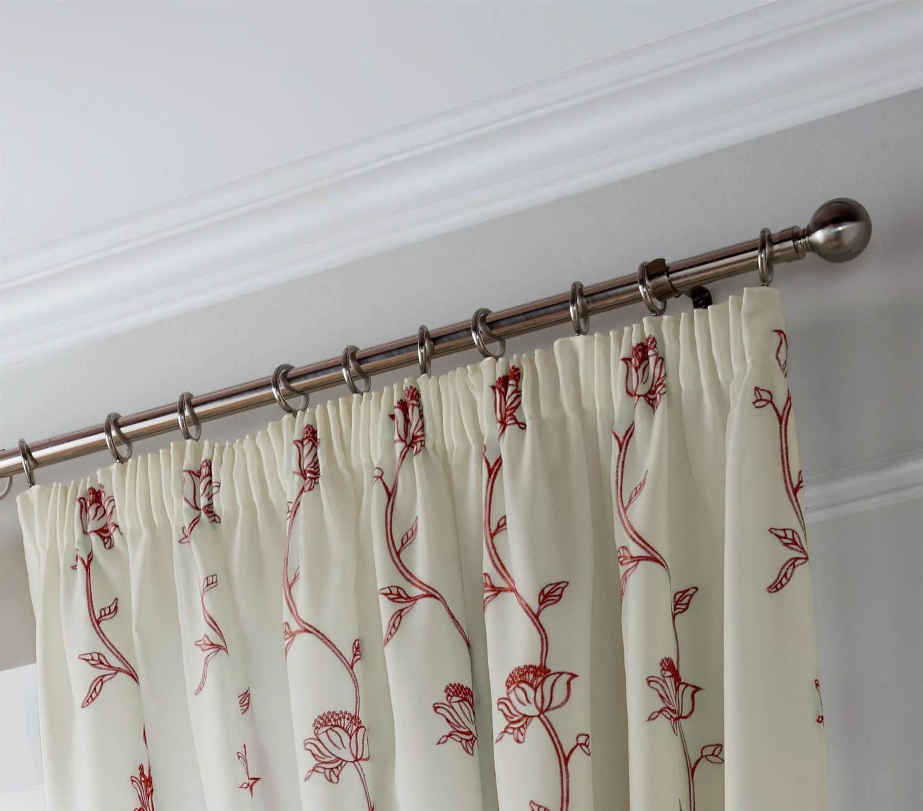 Exeter Embroidery Voile Lined Pencil Pleat Taped Top Curtains - Image 2
