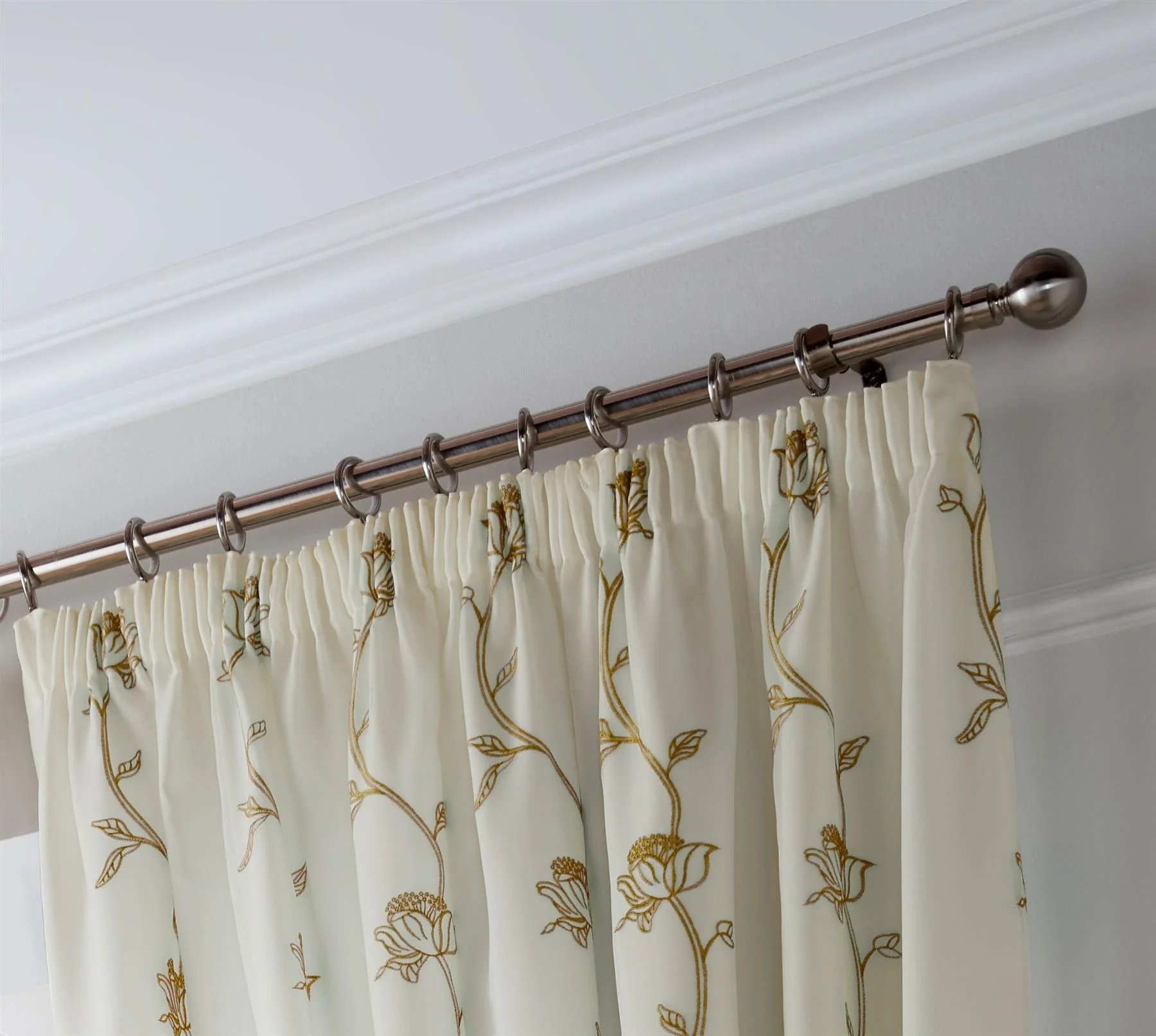 Exeter Embroidery Voile Lined Pencil Pleat Taped Top Curtains - Image 2