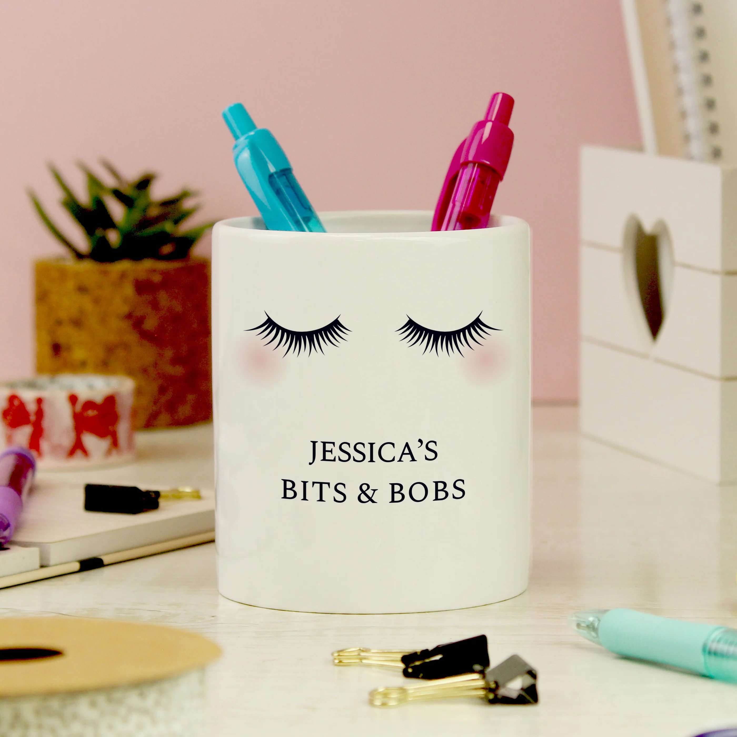 Eyelashes Ceramic Storage Pot - Image 2