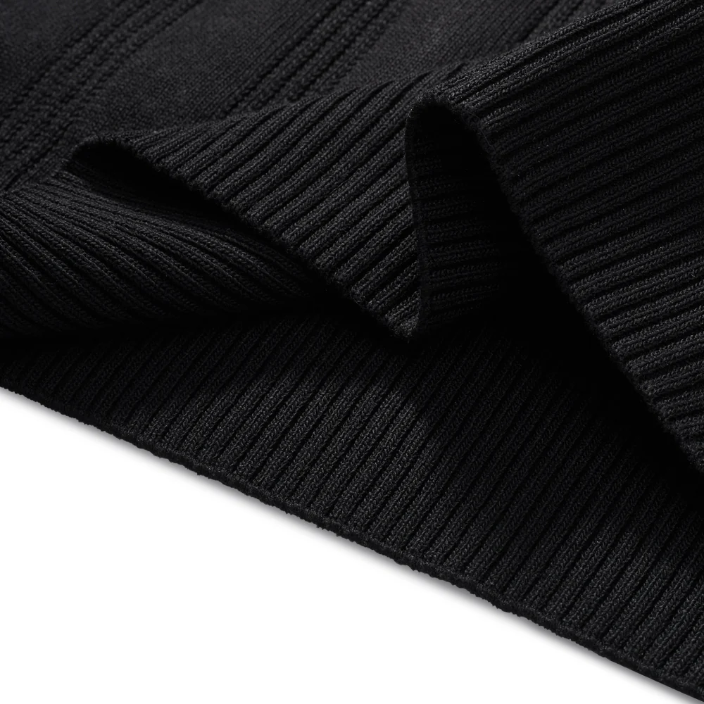 Fashionable Short Sleeve Polo T-Shirt - Black - Image 5