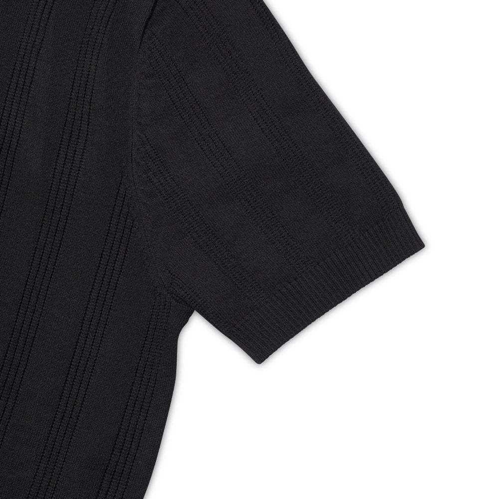 Fashionable Short Sleeve Polo T-Shirt - Black - Image 6
