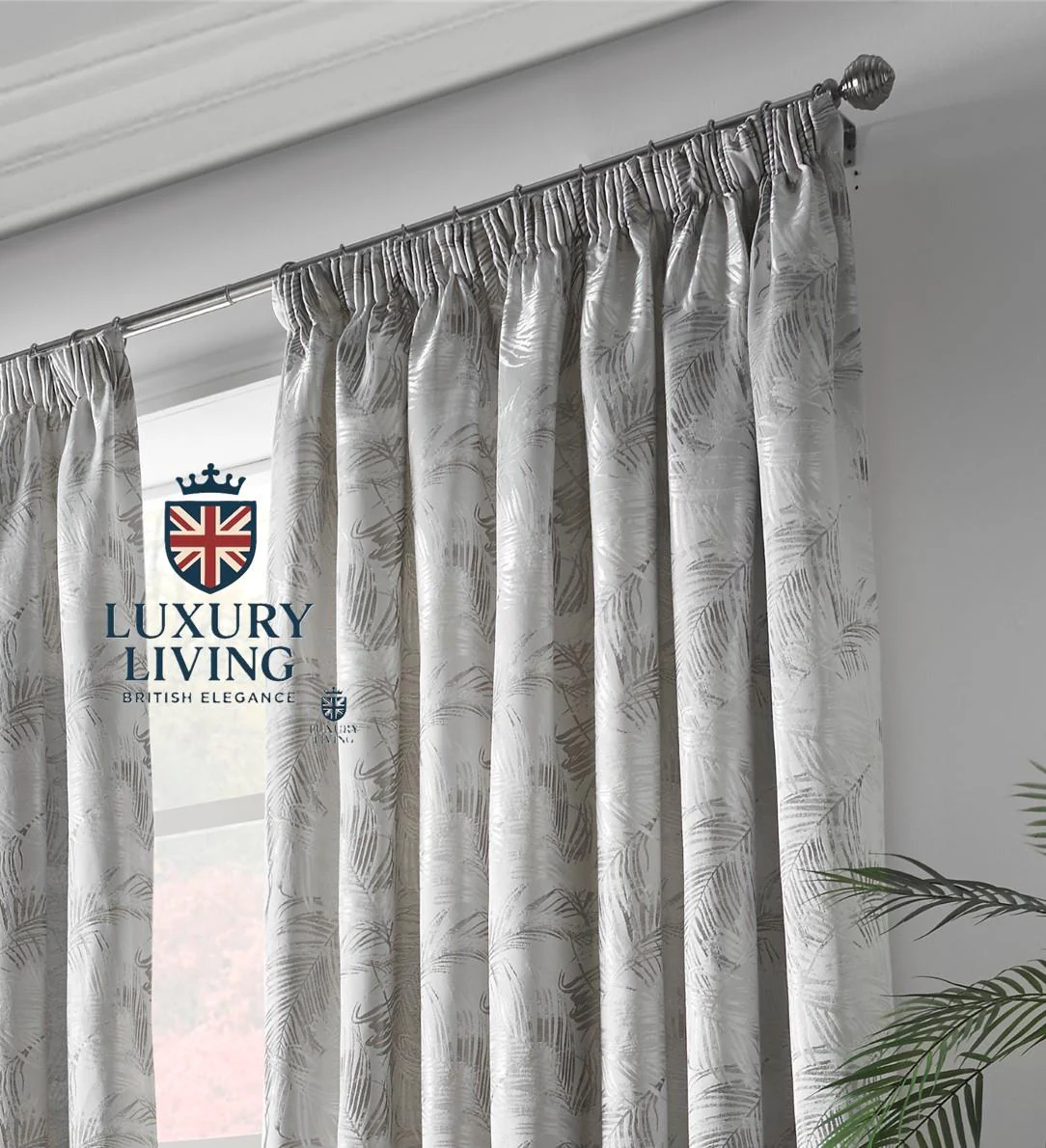 Fiji Jacquard Pencil Pleat Taped Top Curtains