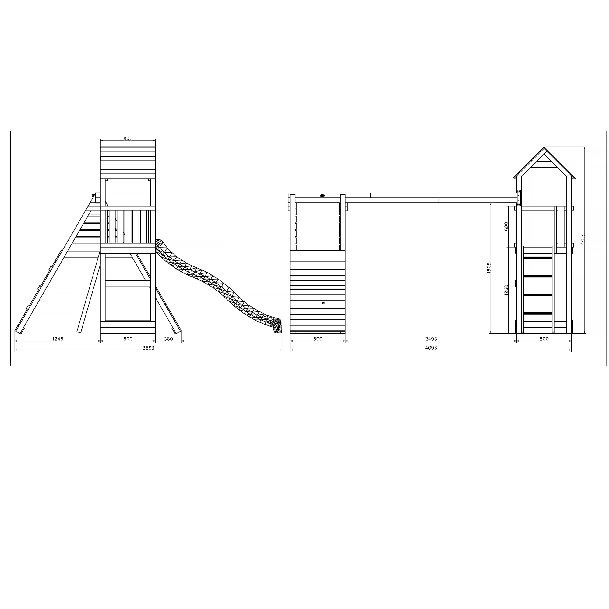 Fleppi Playfort - Wooden Climbing Frame With Swings And Slide - Image 4