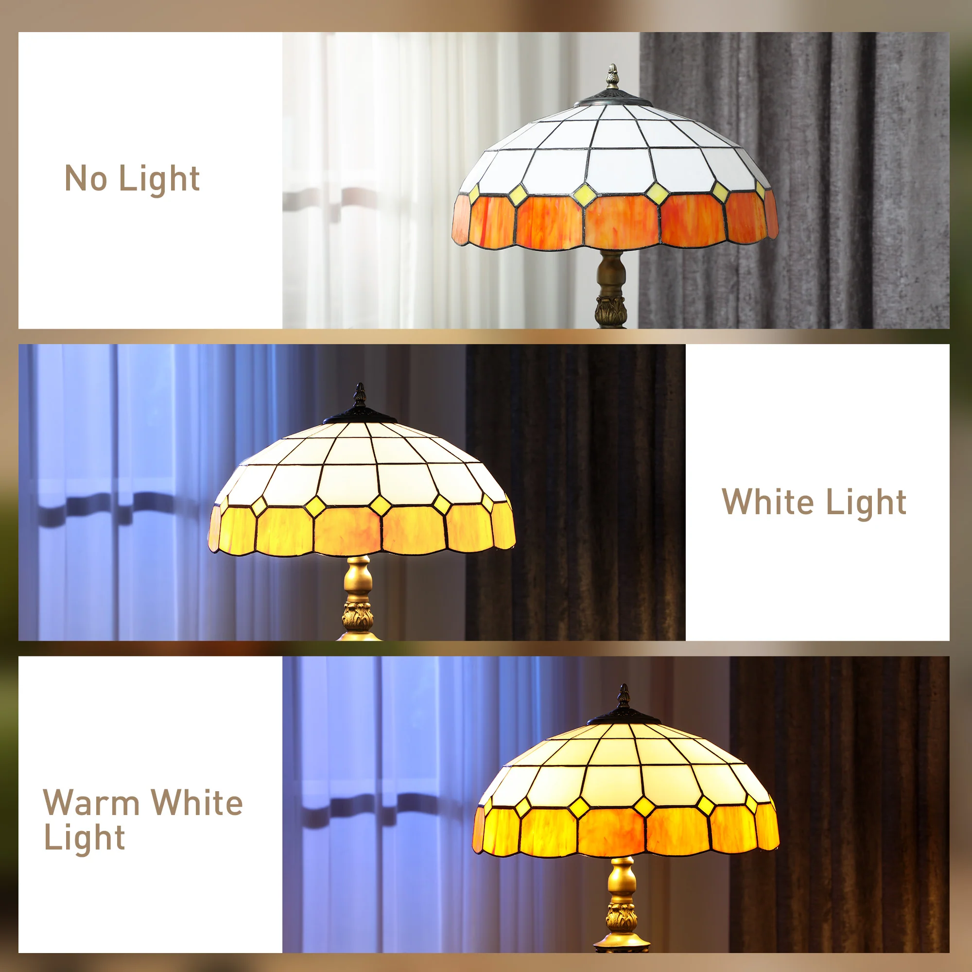 Floor Lamp With Handcrafted Stained Glass Shade, Vintage Standing Lamp - Image 6