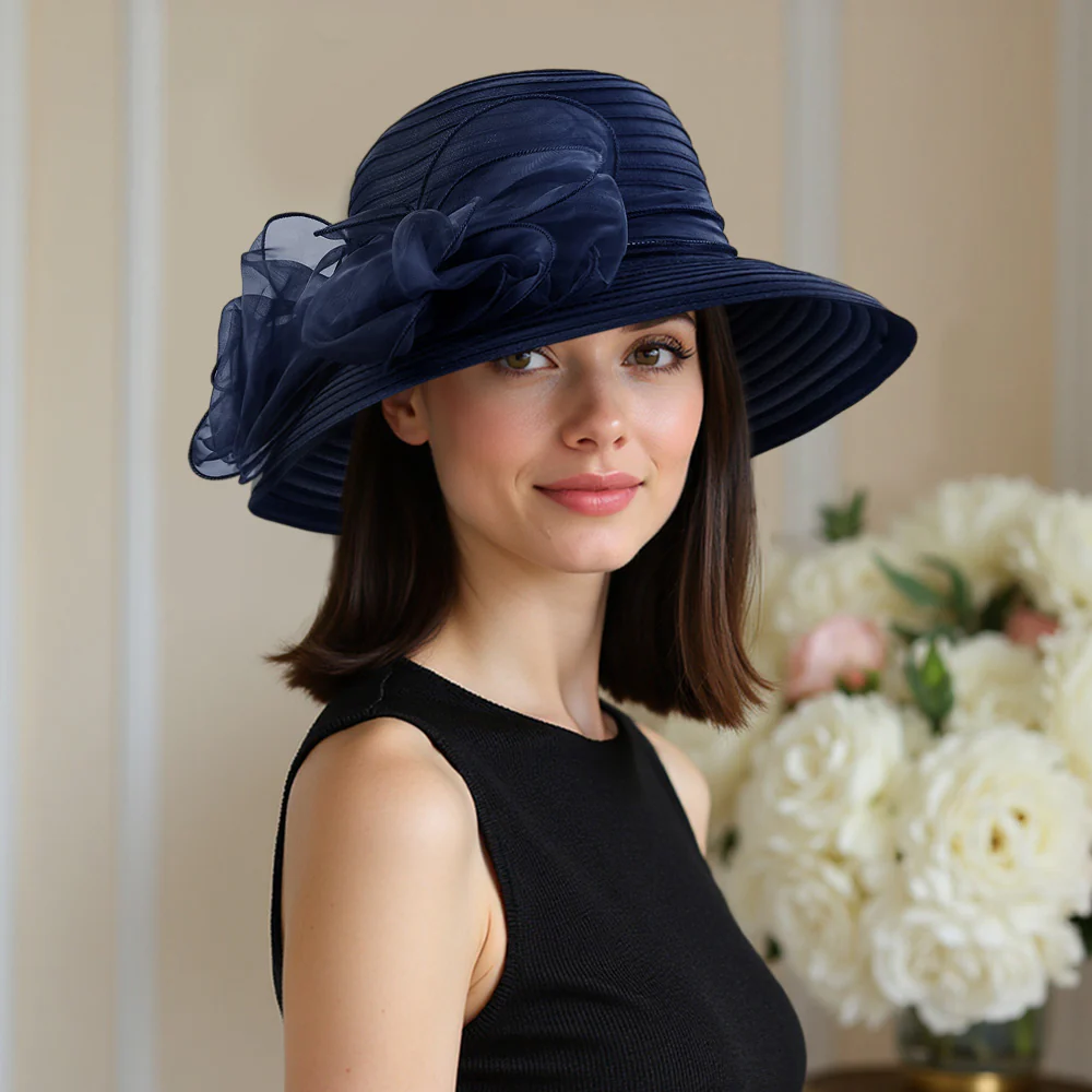 Floral Organza Wide-brim Sun Hat - Image 10