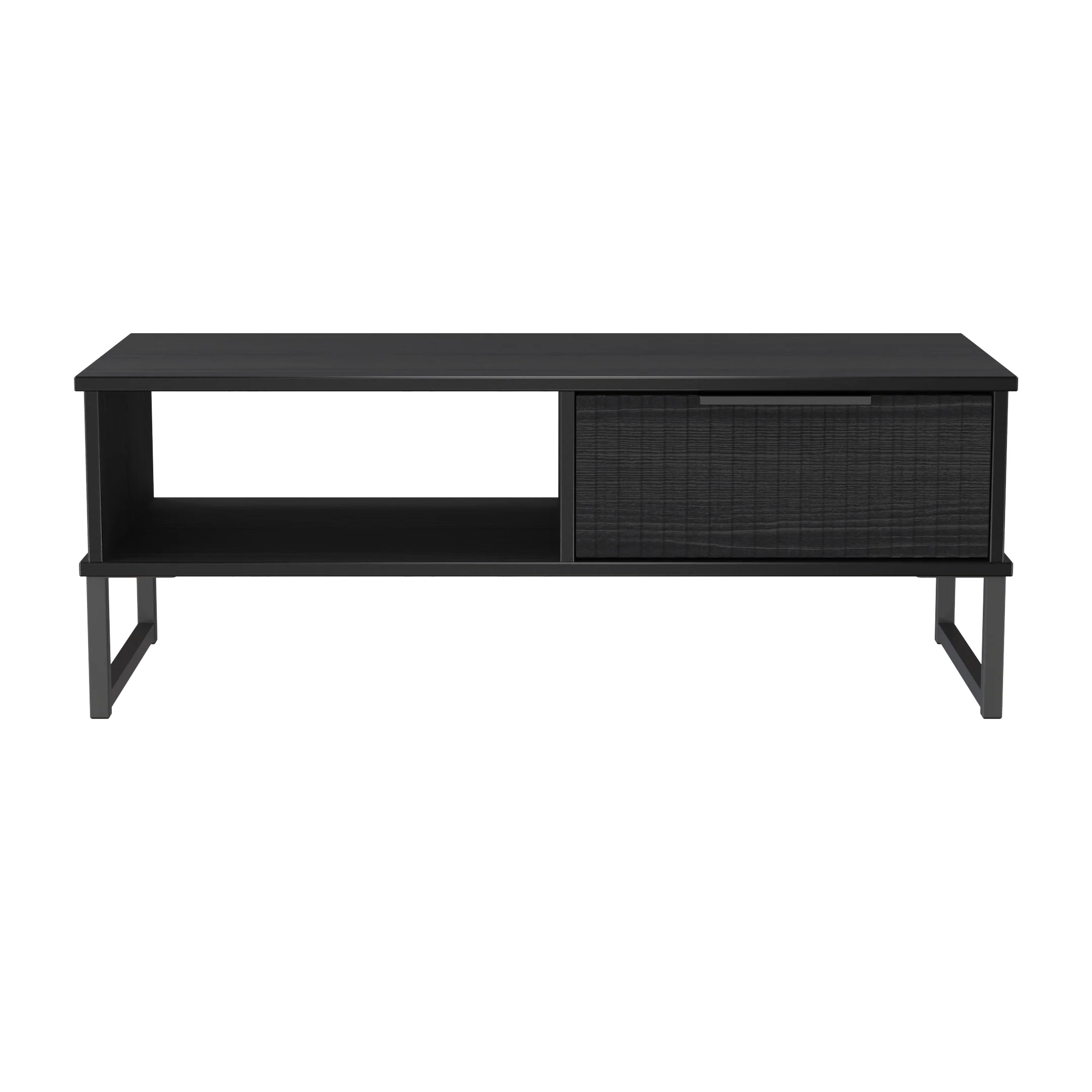 Fluted 1 Drawer Coffee Table in Black Ash - Ready Assembled - Image 2