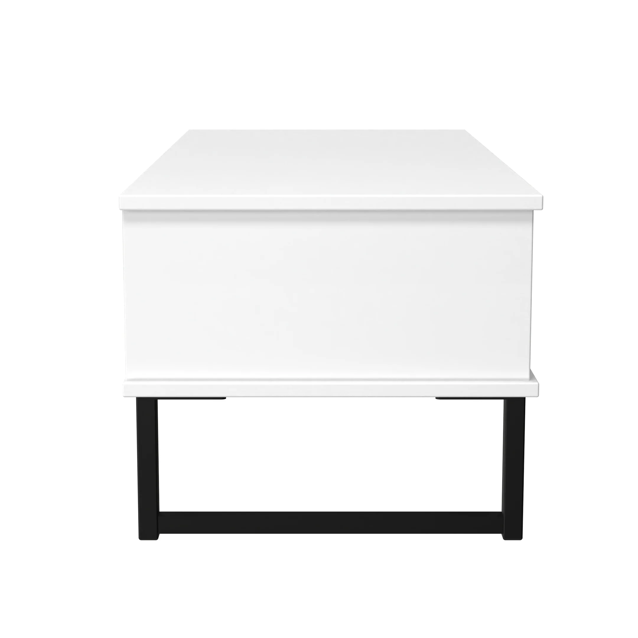 Fluted 1 Drawer Coffee Table in White Matt - Ready Assembled - Image 3