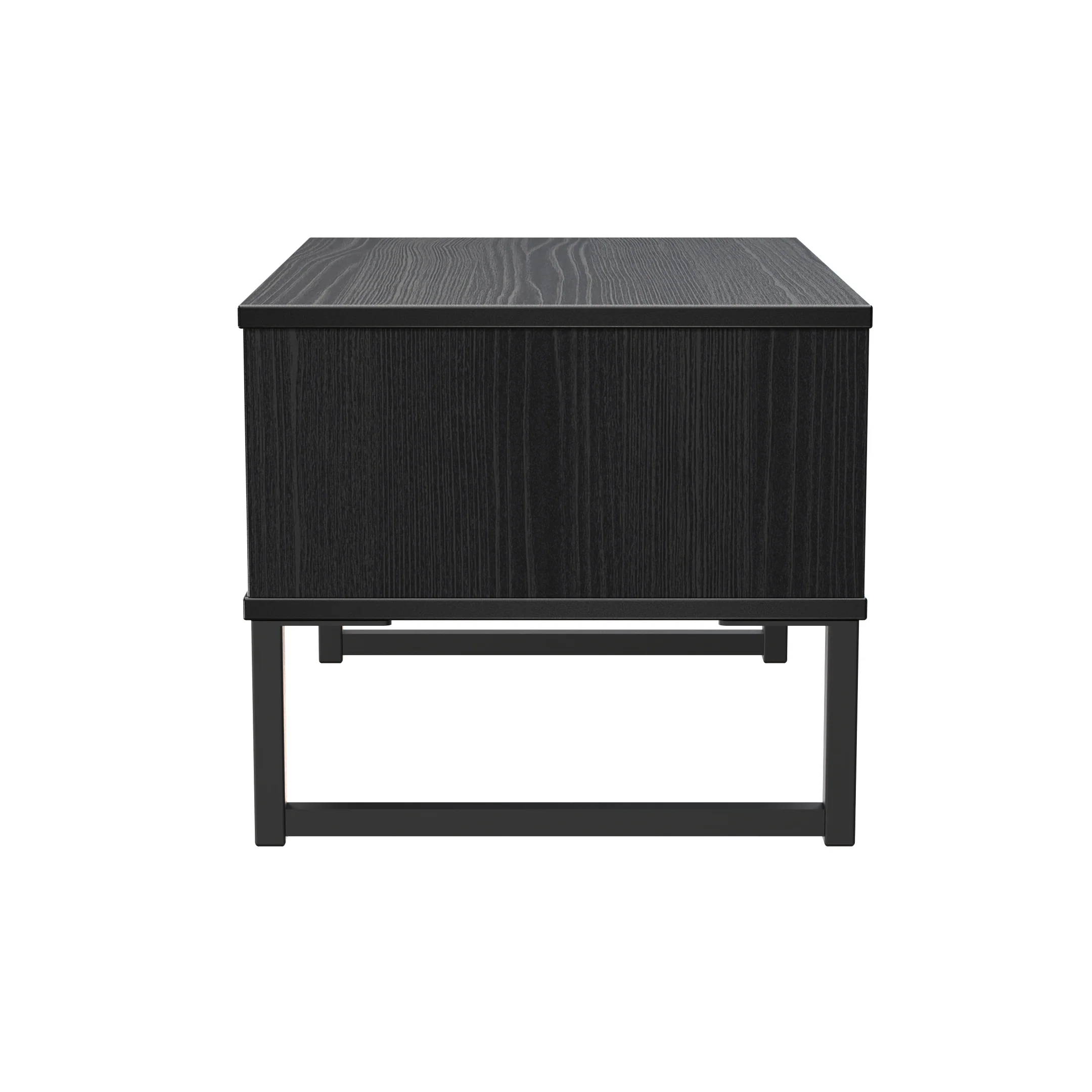 Fluted 1 Drawer Wide Side Table in Black Ash - Ready Assembled - Image 3