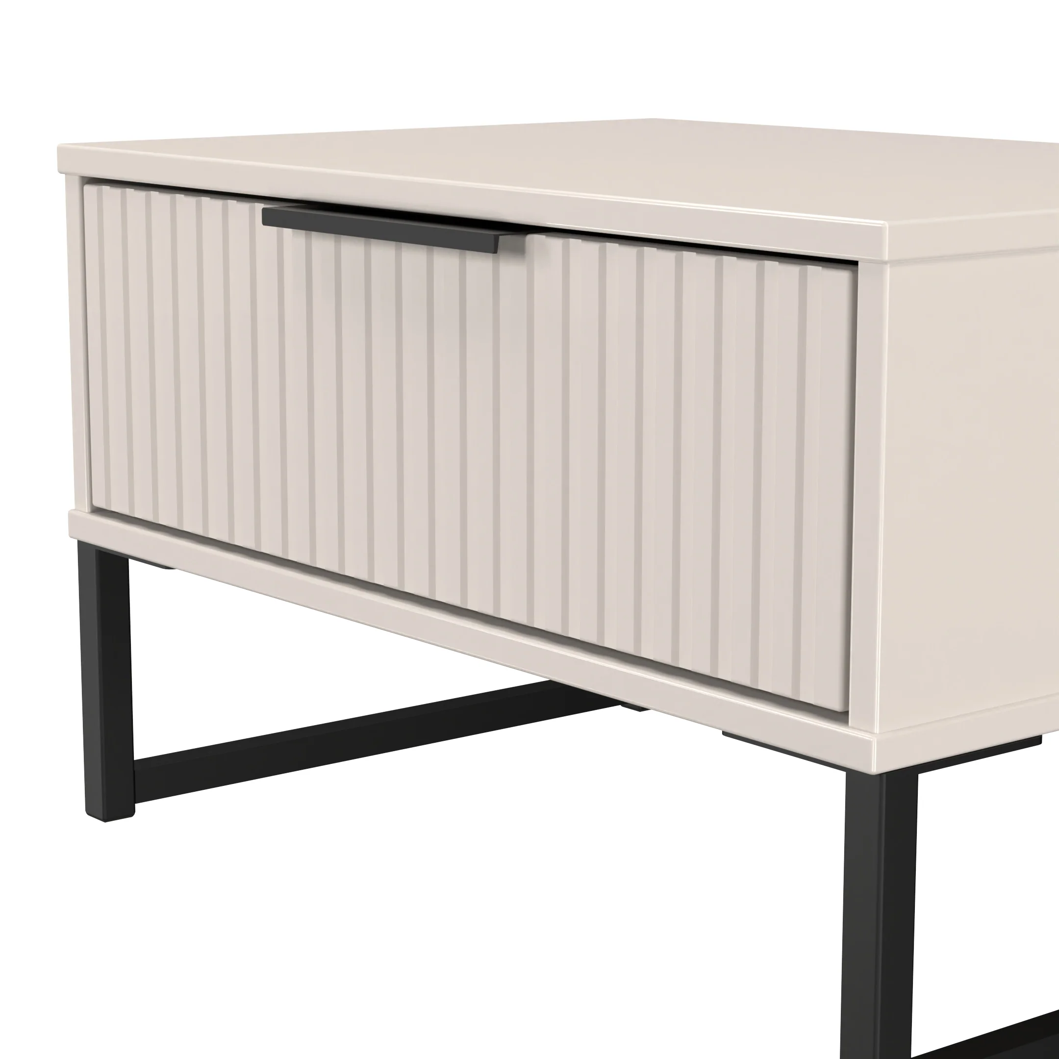 Fluted 1 Drawer Wide Side Table in Kashmir Matt - Ready Assembled - Image 4