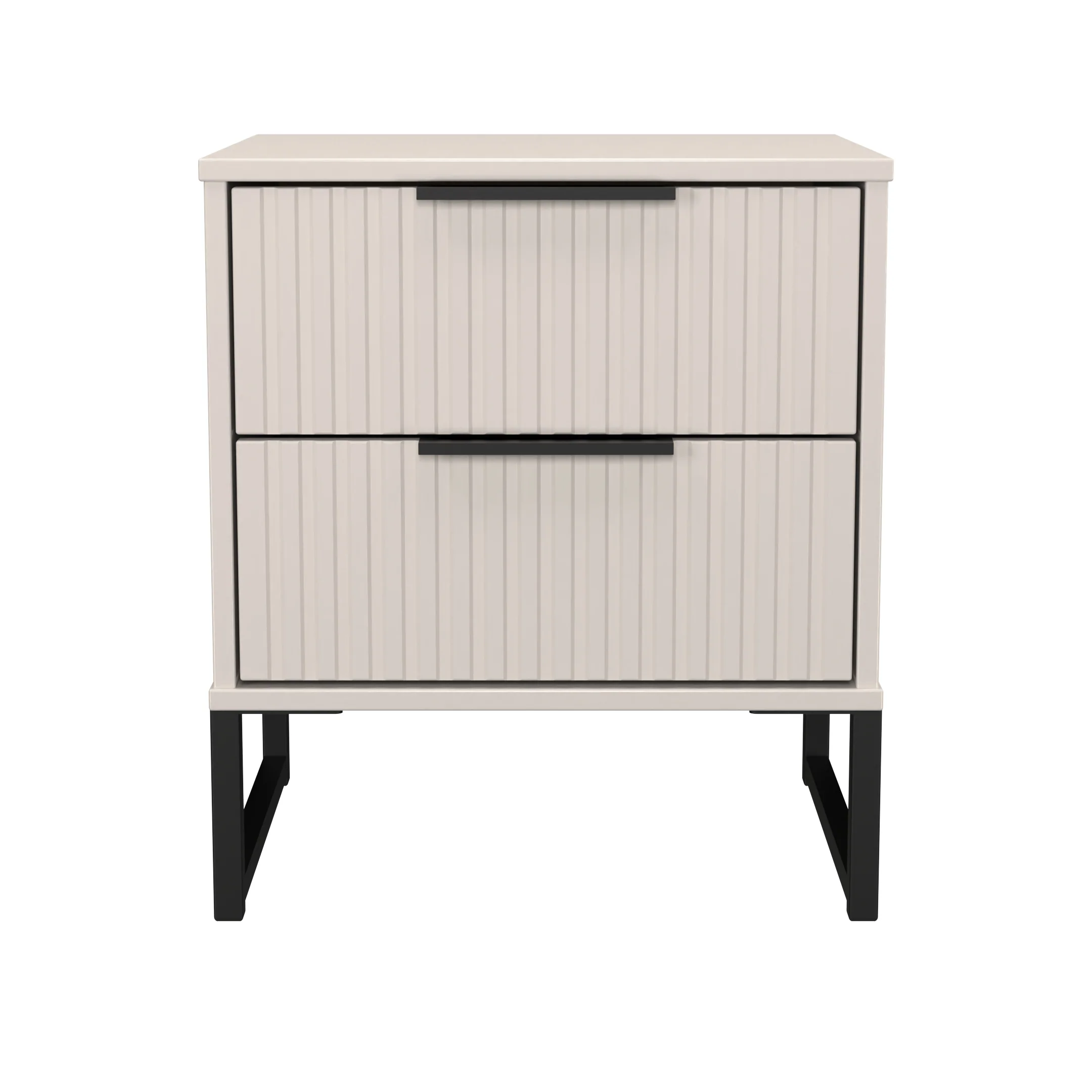 Fluted 2 Drawer Bedside in Kashmir Matt - Ready Assembled