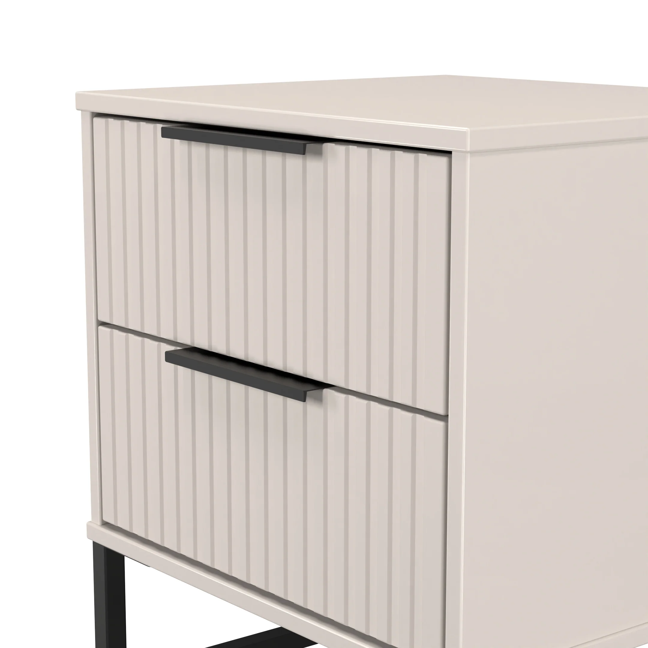 Fluted 2 Drawer Bedside in Kashmir Matt - Ready Assembled - Image 4