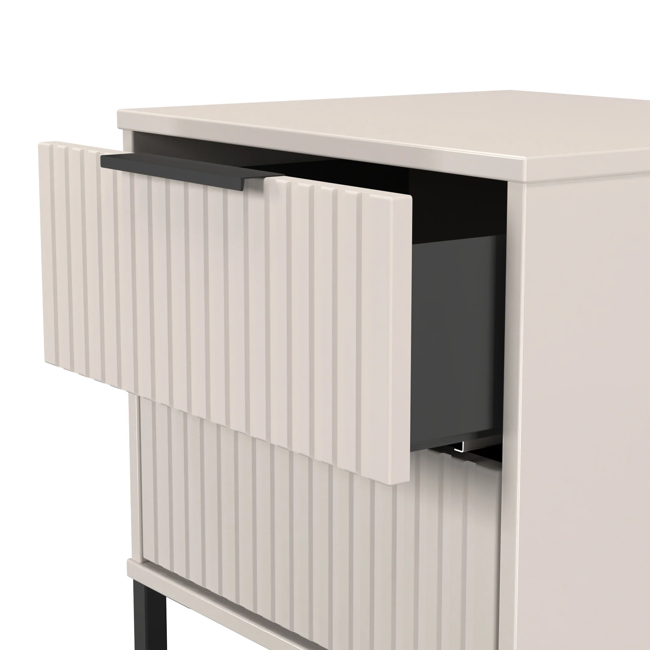 Fluted 2 Drawer Bedside in Kashmir Matt - Ready Assembled - Image 5