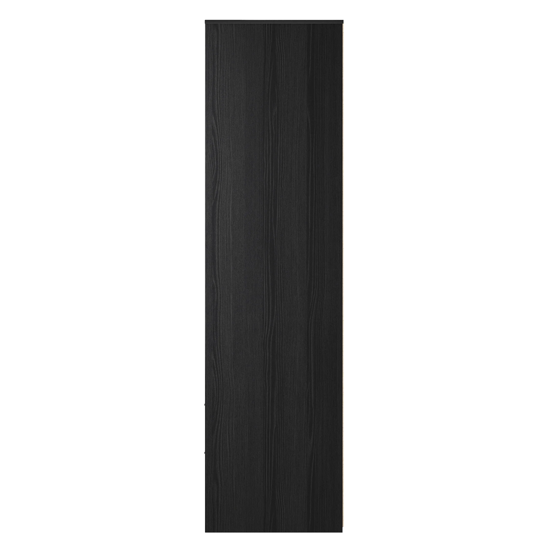 Fluted 2 Drawer Double Wardrobe in Black Ash - Ready Assembled - Image 3