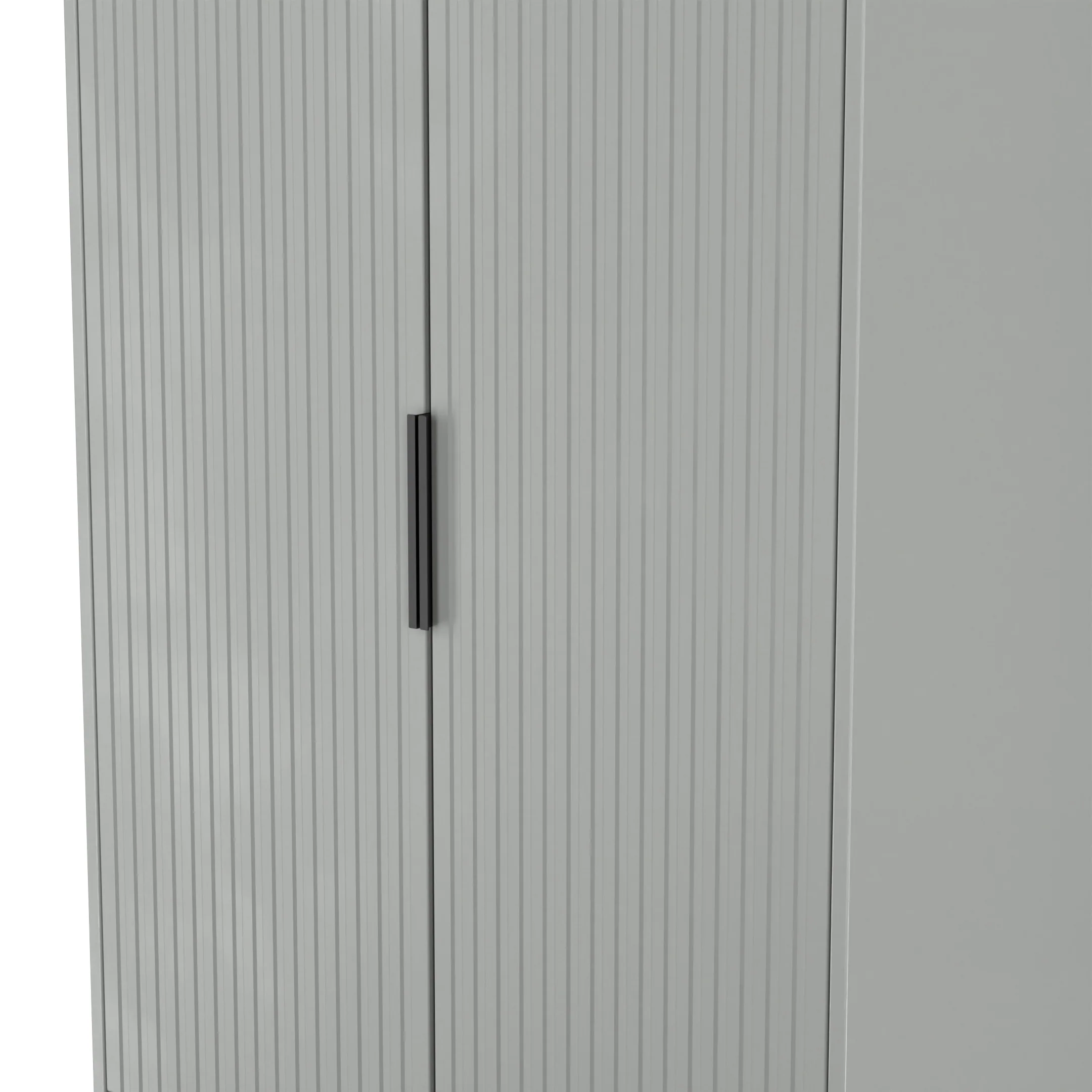 Fluted 2 Drawer Double Wardrobe in Dusk Grey - Ready Assembled - Image 5