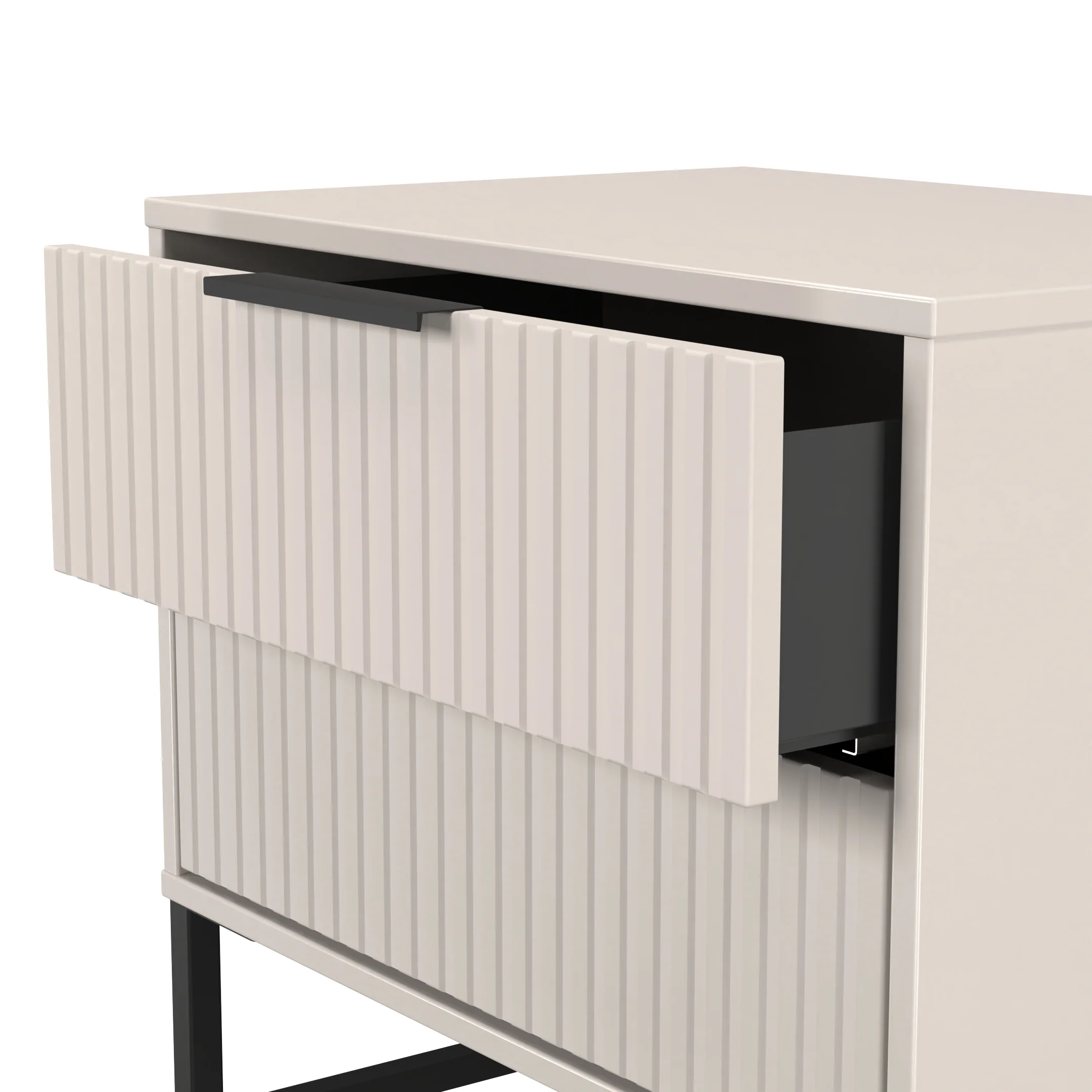 Fluted 2 Drawer Side Table in Kashmir Matt - Ready Assembled - Image 5