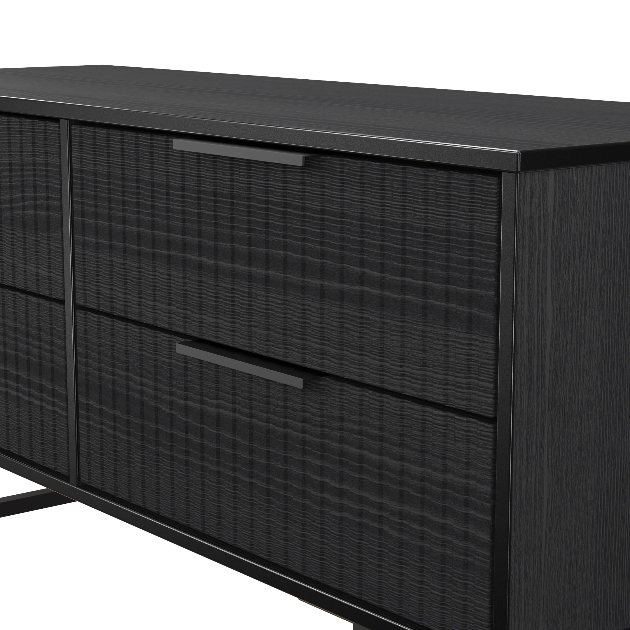 Fluted 4 Drawer Bedbox in Black Ash - Ready Assembled - Image 5