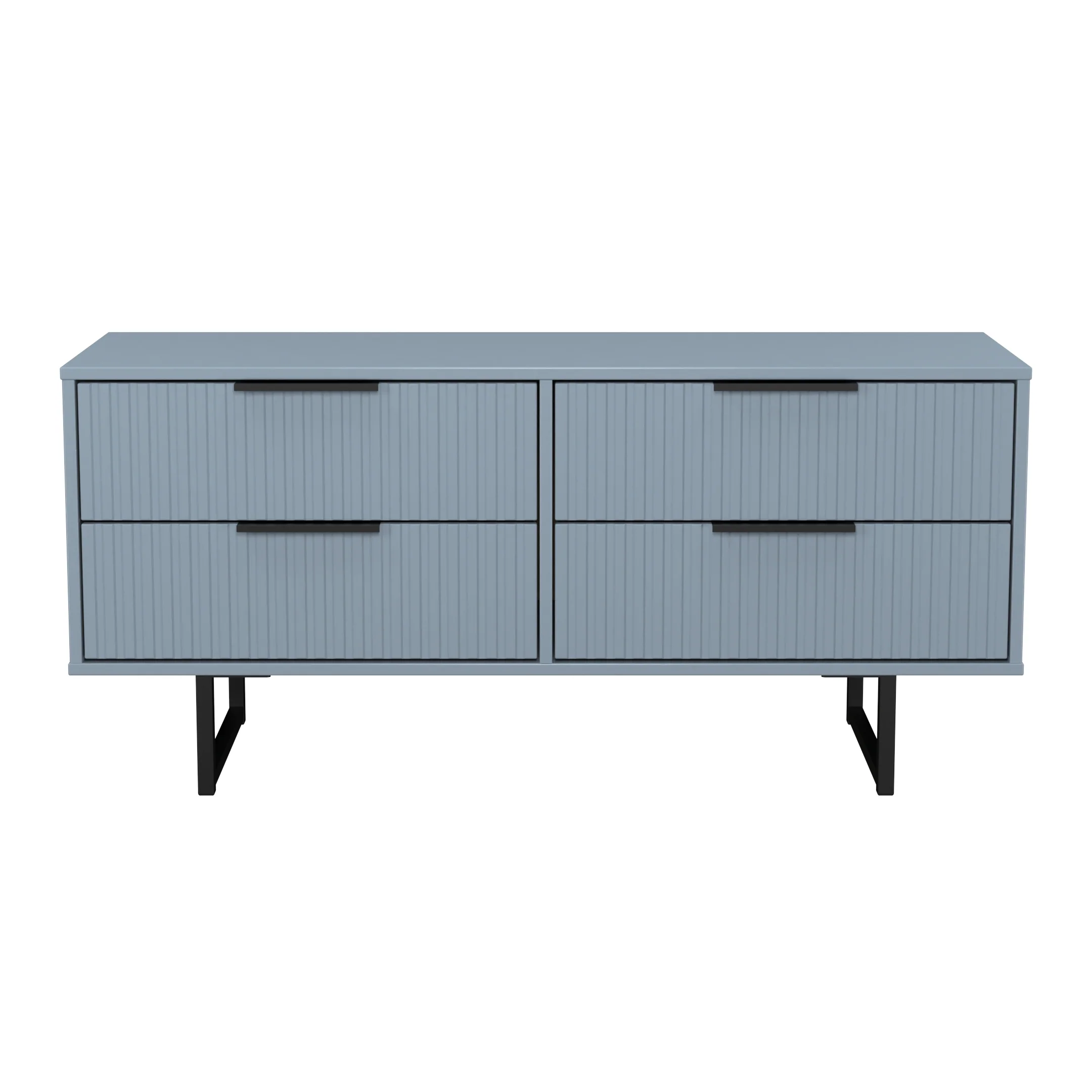 Fluted 4 Drawer Bedbox in Denim Blue - Ready Assembled - Image 2