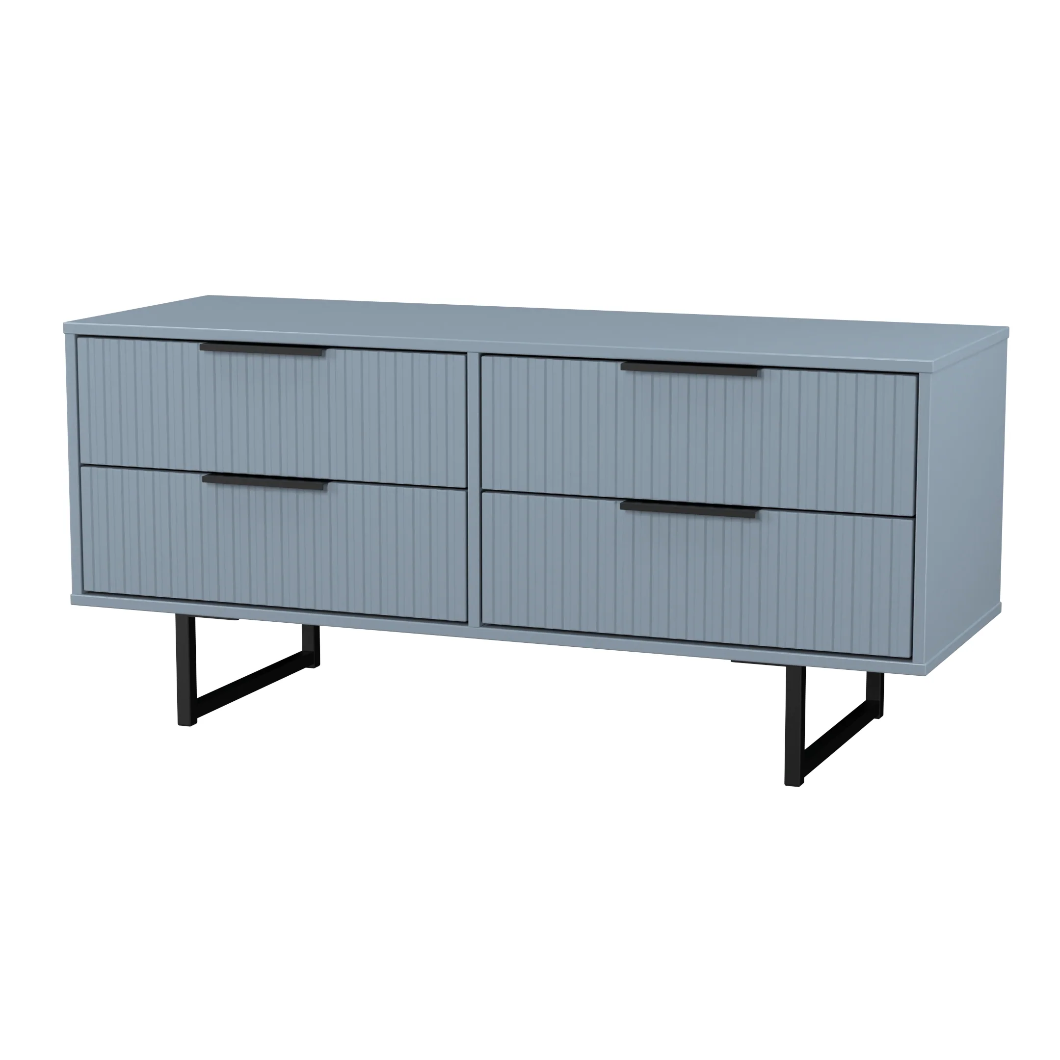 Fluted 4 Drawer Bedbox in Denim Blue - Ready Assembled - Image 4