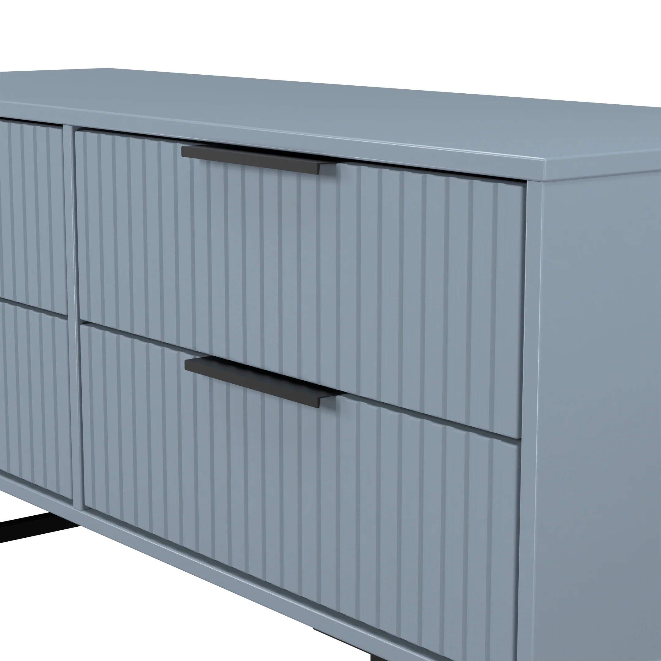 Fluted 4 Drawer Bedbox in Denim Blue - Ready Assembled - Image 5