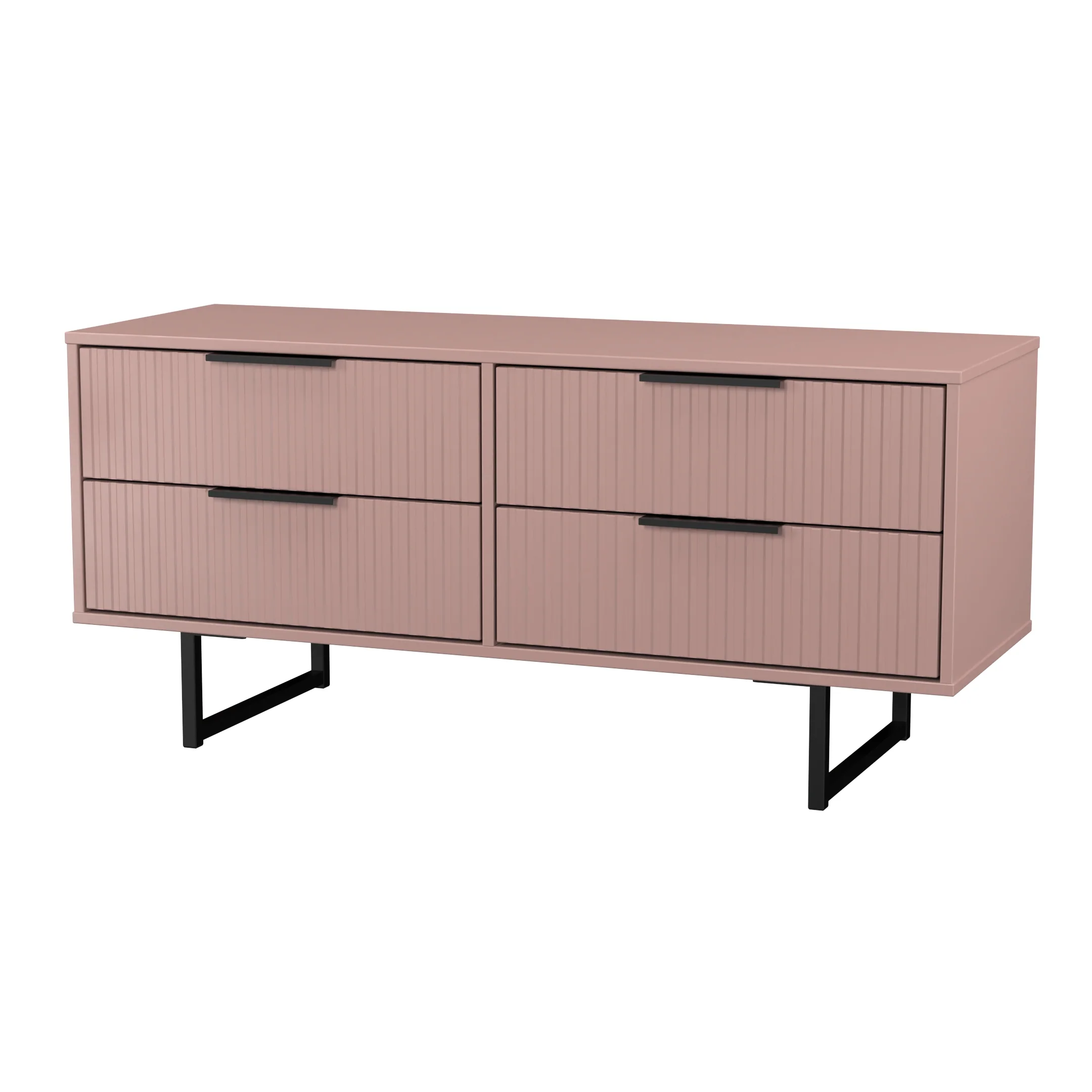 Fluted 4 Drawer Bedbox in Kobe Pink - Ready Assembled - Image 4