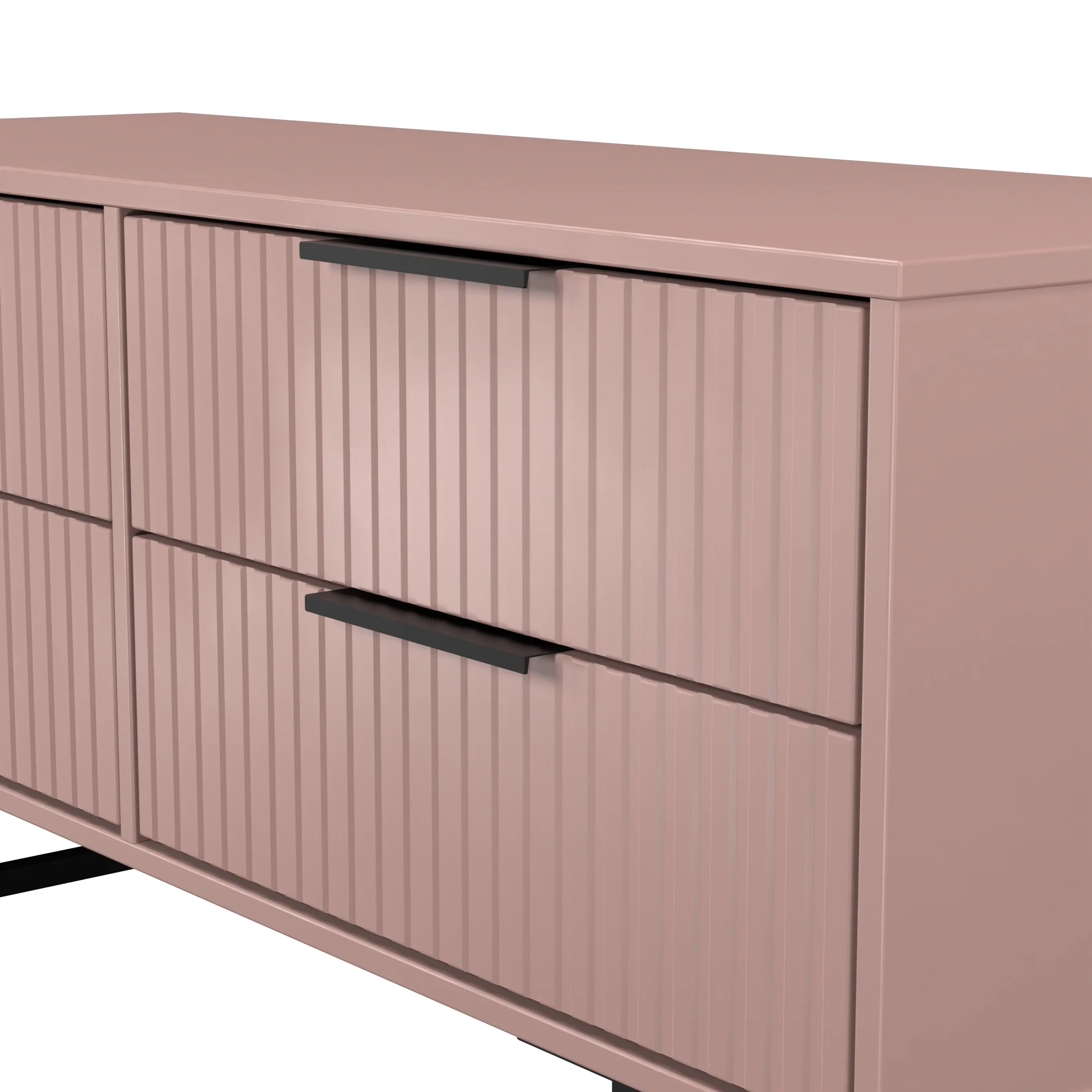 Fluted 4 Drawer Bedbox in Kobe Pink - Ready Assembled - Image 5