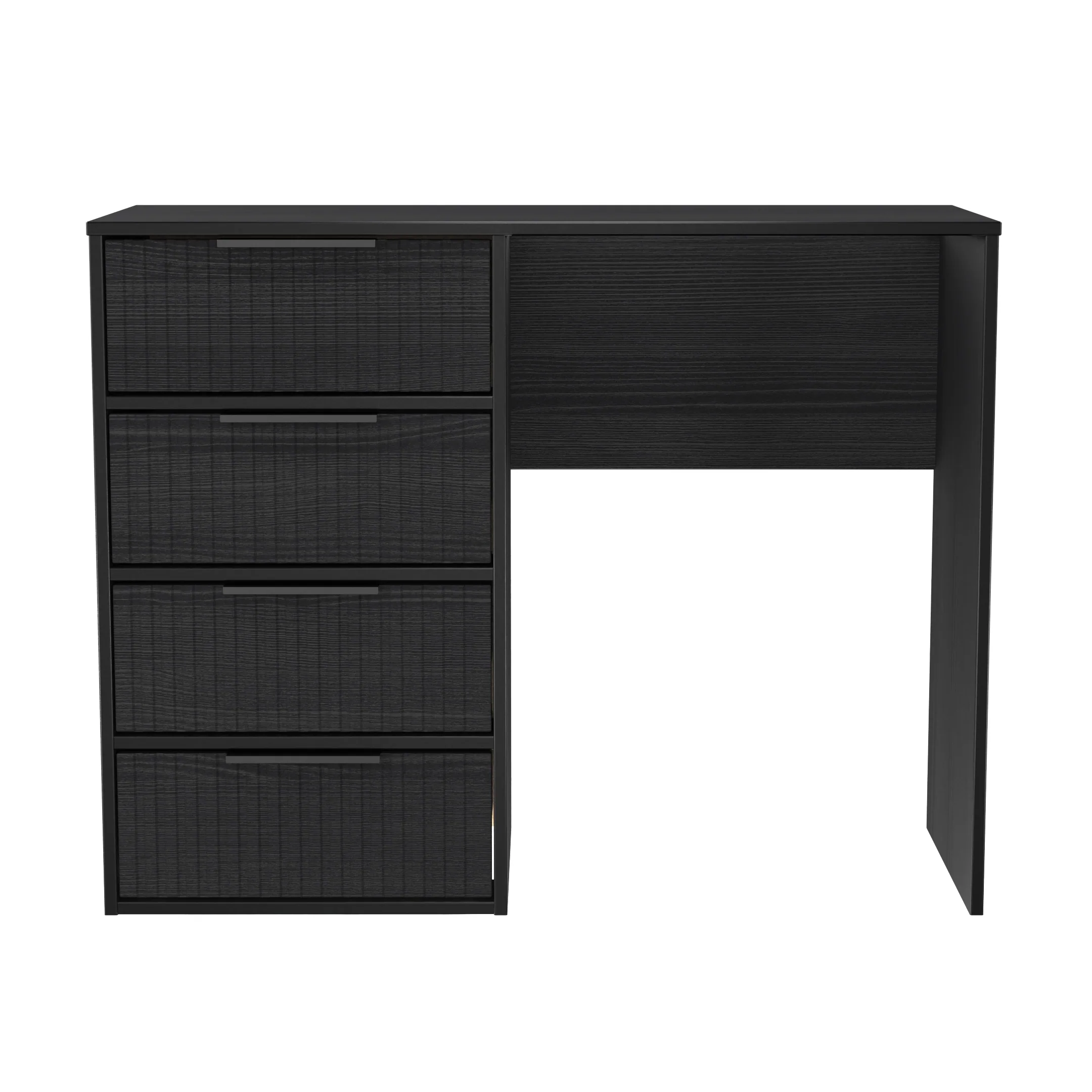 Fluted 4 Drawer Vanity in Black Ash - Ready Assembled - Image 2