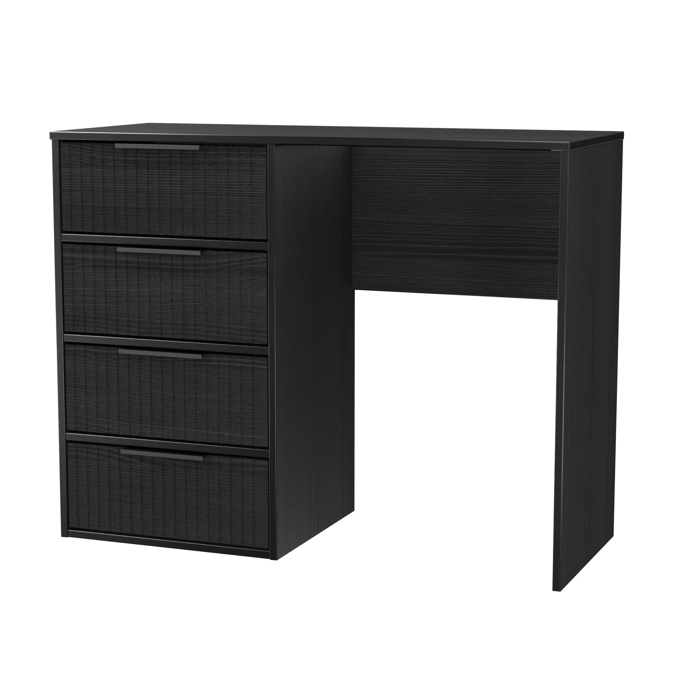 Fluted 4 Drawer Vanity in Black Ash - Ready Assembled - Image 4