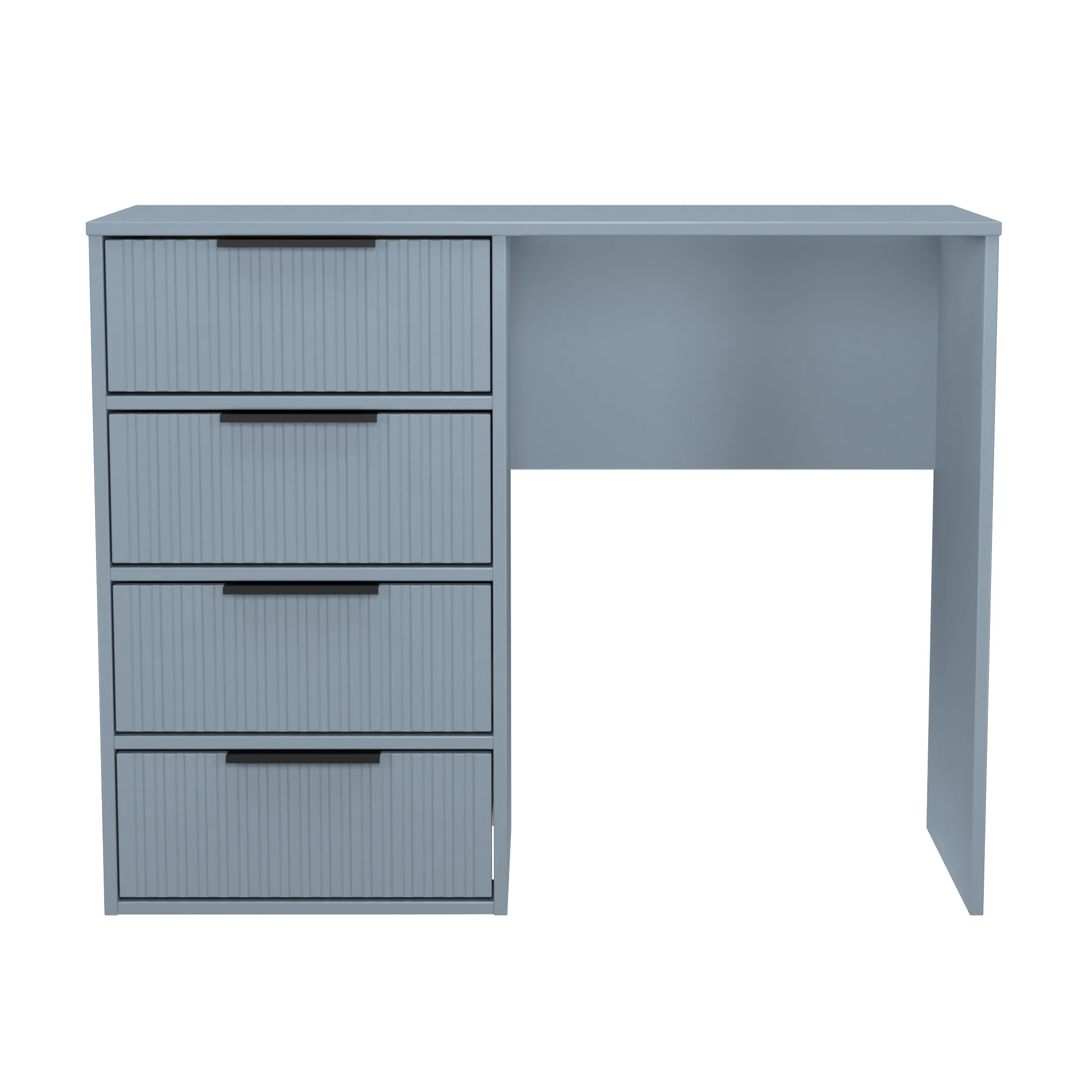 Fluted 4 Drawer Vanity in Denim Blue - Ready Assembled - Image 2