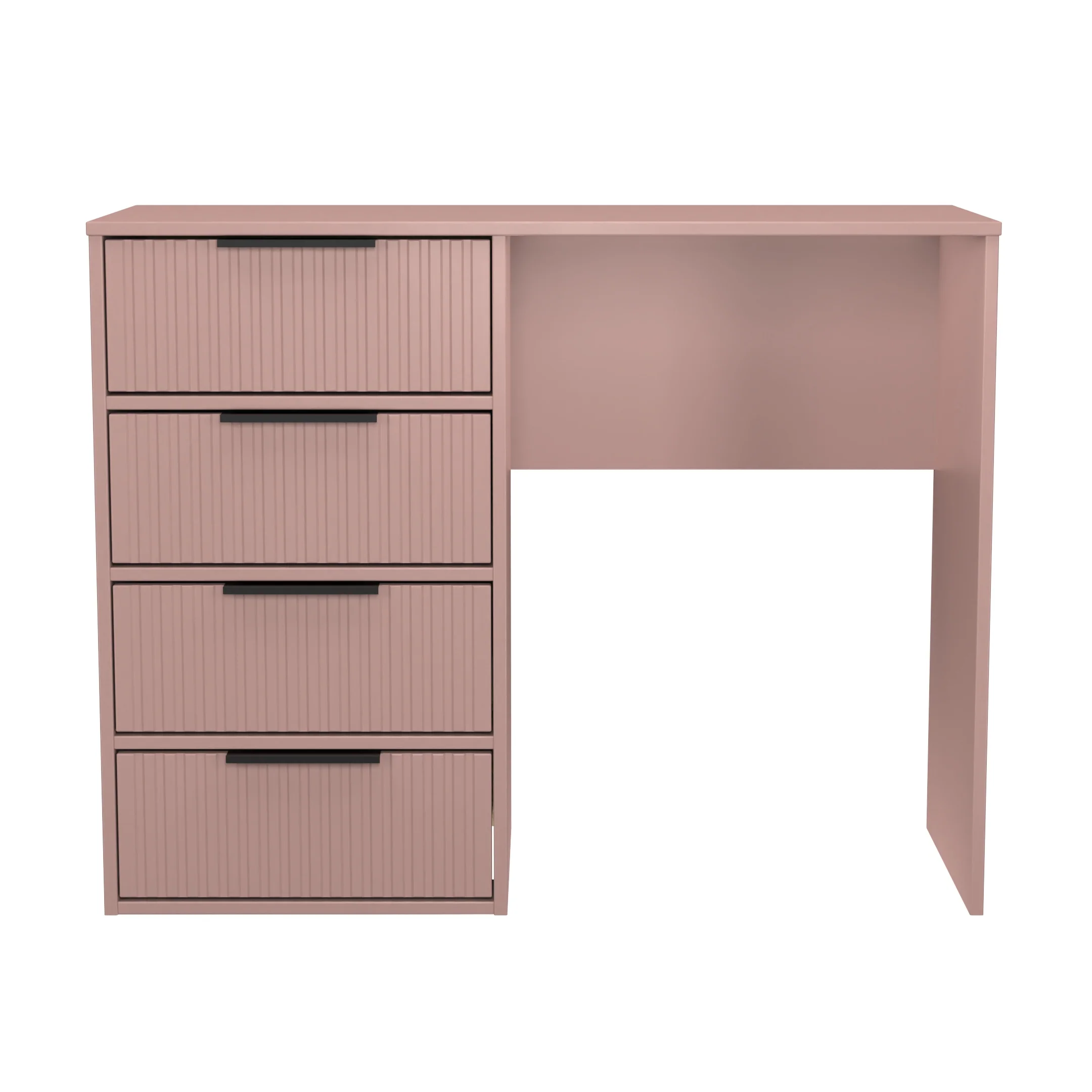 Fluted 4 Drawer Vanity in Kobe Pink - Ready Assembled - Image 2