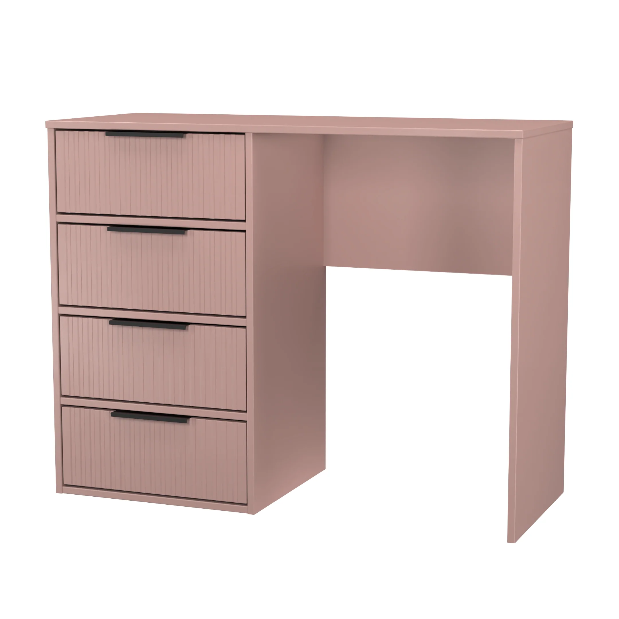 Fluted 4 Drawer Vanity in Kobe Pink - Ready Assembled - Image 4