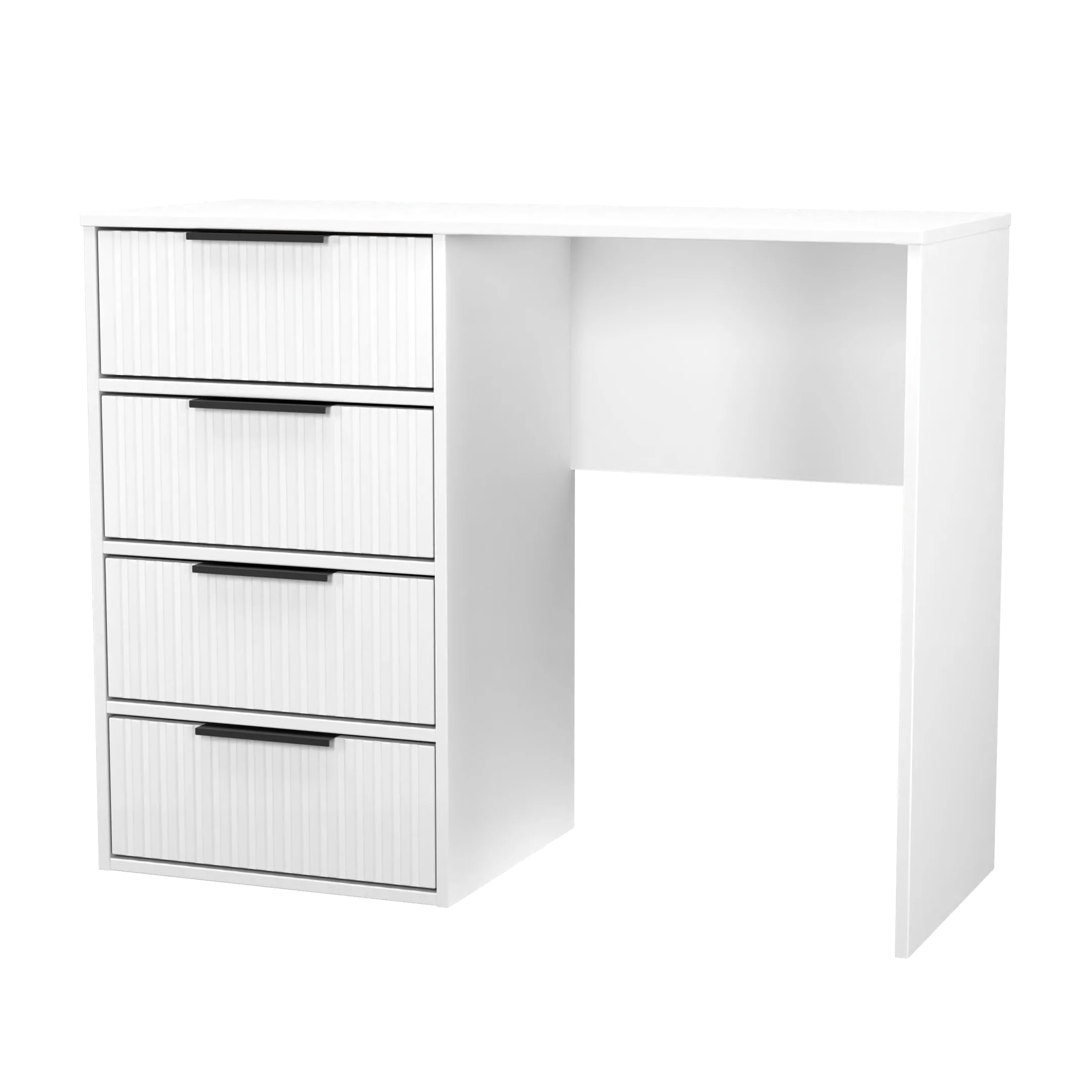 Fluted 4 Drawer Vanity in White Matt - Ready Assembled - Image 4