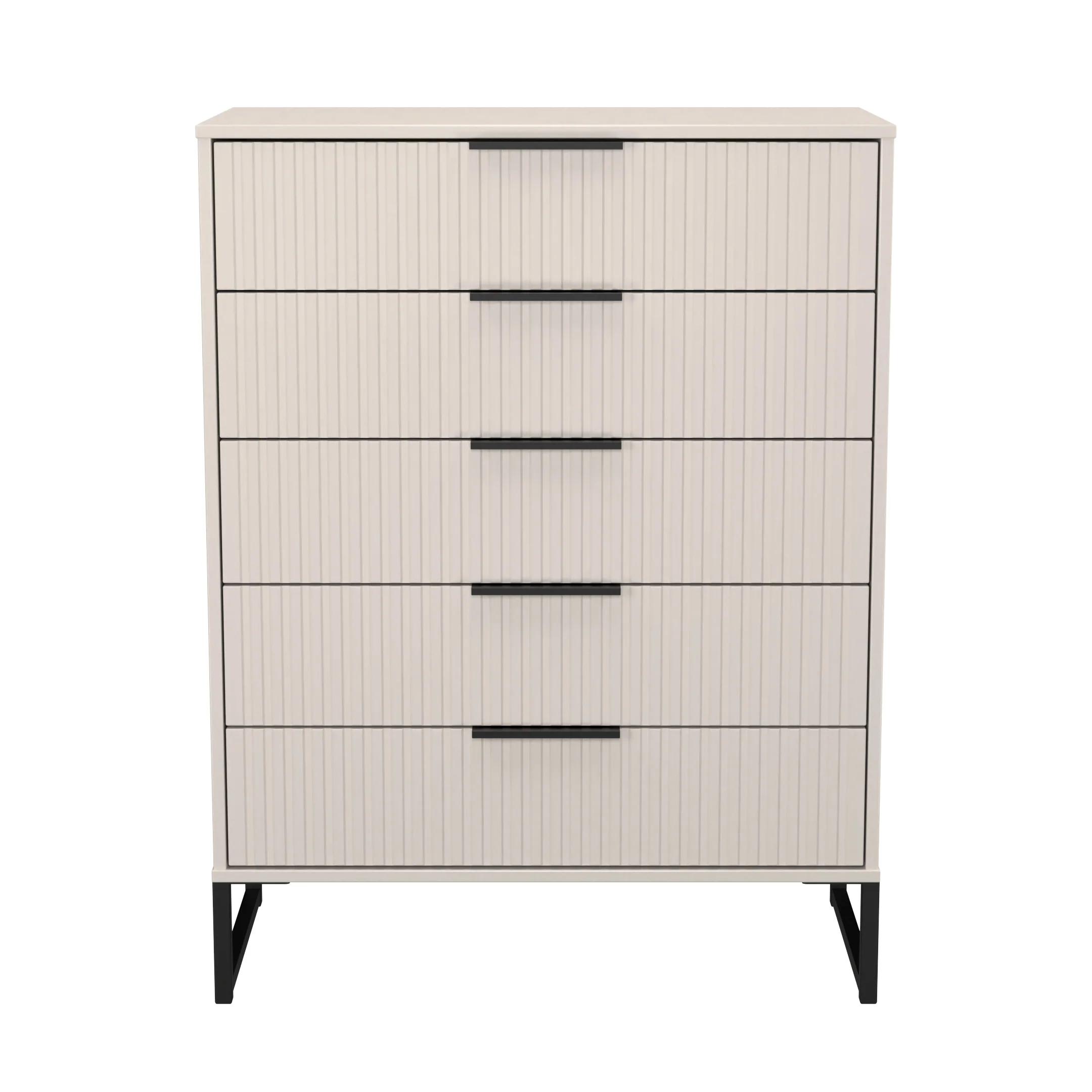 Fluted 5 Drawer Chest in Kashmir Matt - Ready Assembled