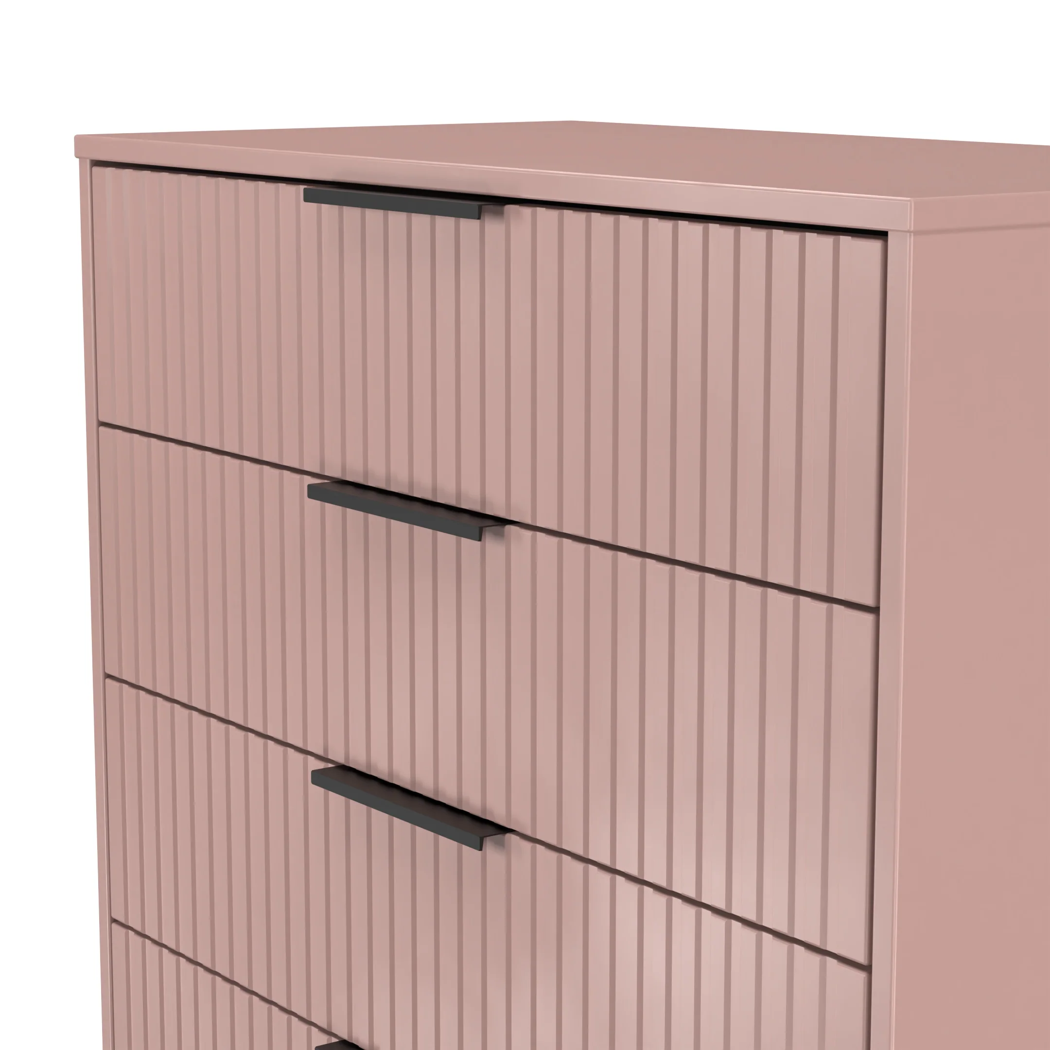 Fluted 5 Drawer Chest in Kobe Pink - Ready Assembled - Image 5