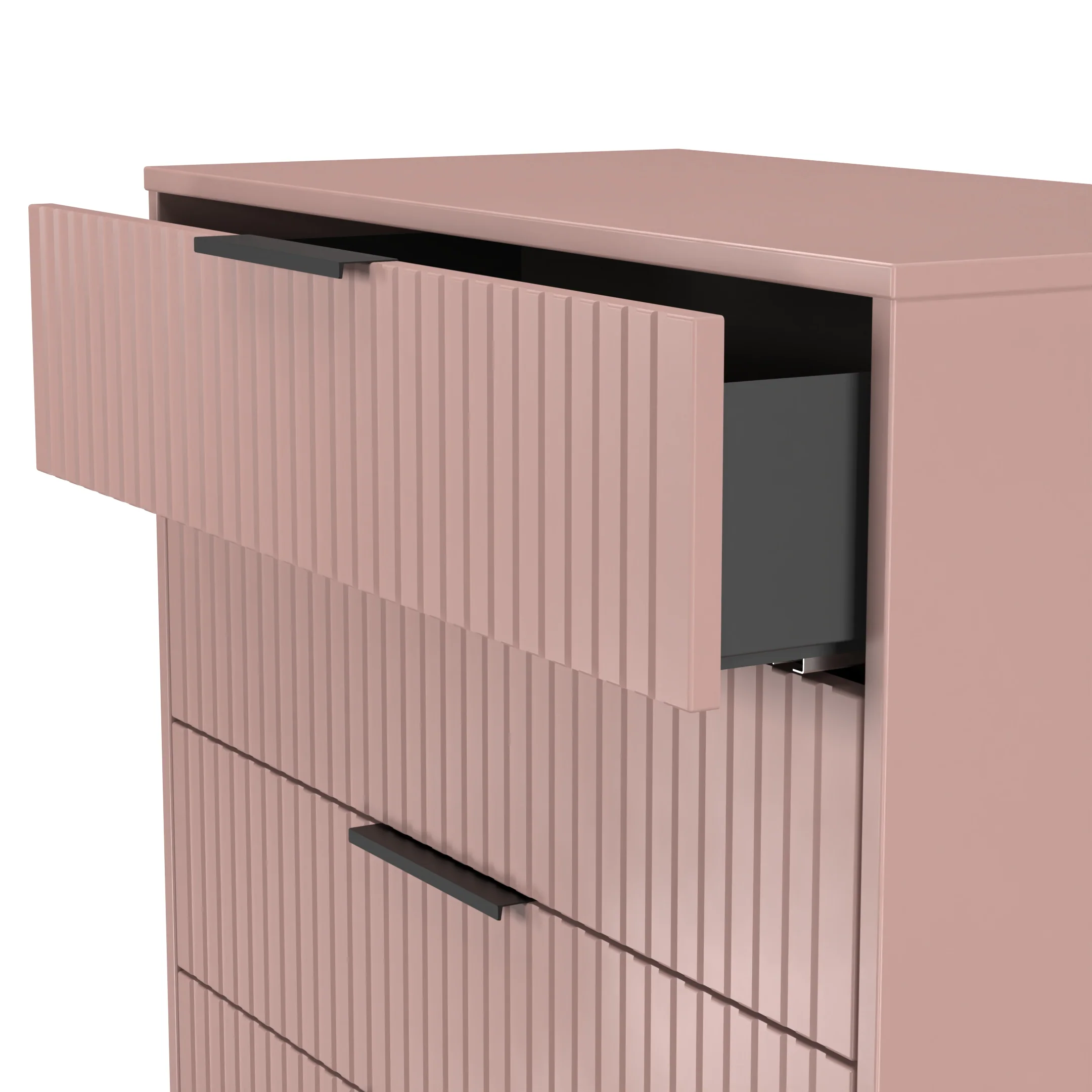 Fluted 5 Drawer Chest in Kobe Pink - Ready Assembled - Image 6