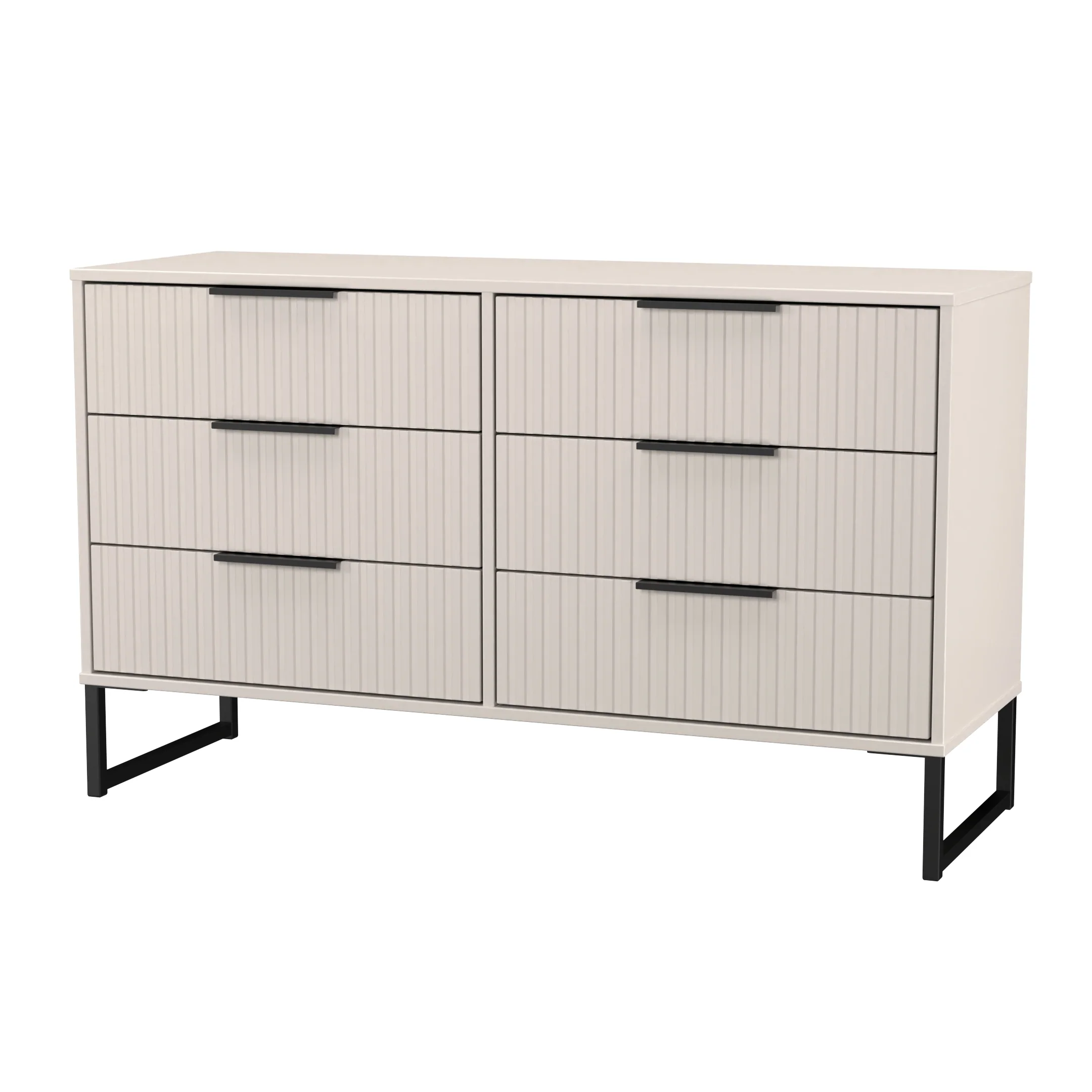Fluted 6 Drawer Midi Chest in Kashmir Matt - Ready Assembled - Image 3