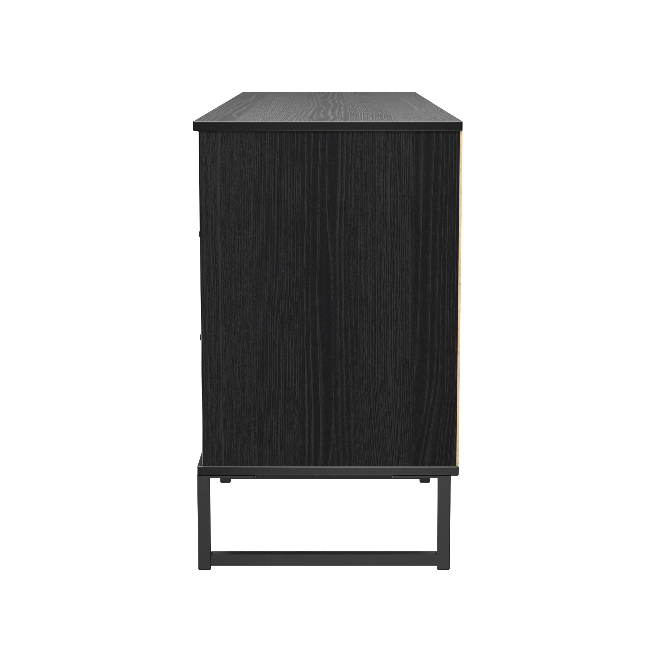 Fluted 6 Drawer Sideboard in Black Ash - Ready Assembled - Image 3