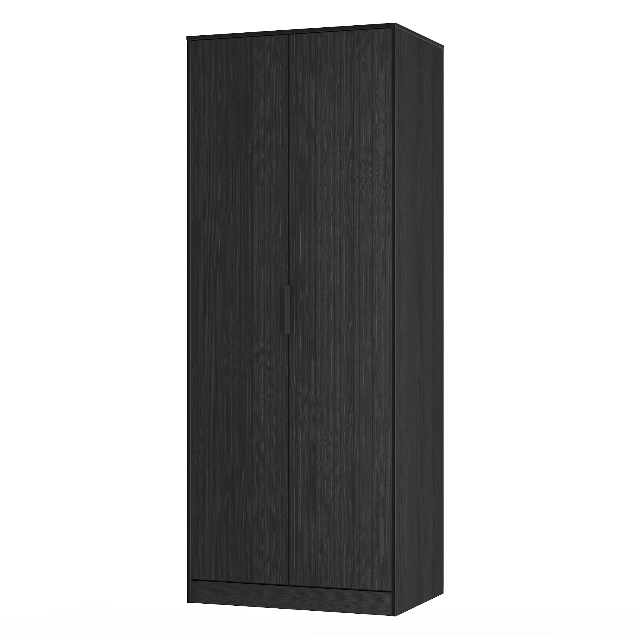 Fluted Double Wardrobe in Black Ash - Ready Assembled - Image 4