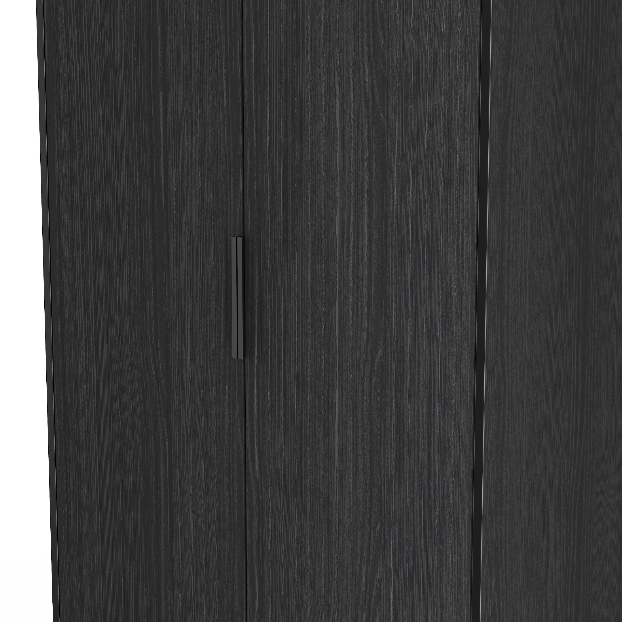 Fluted Double Wardrobe in Black Ash - Ready Assembled - Image 5