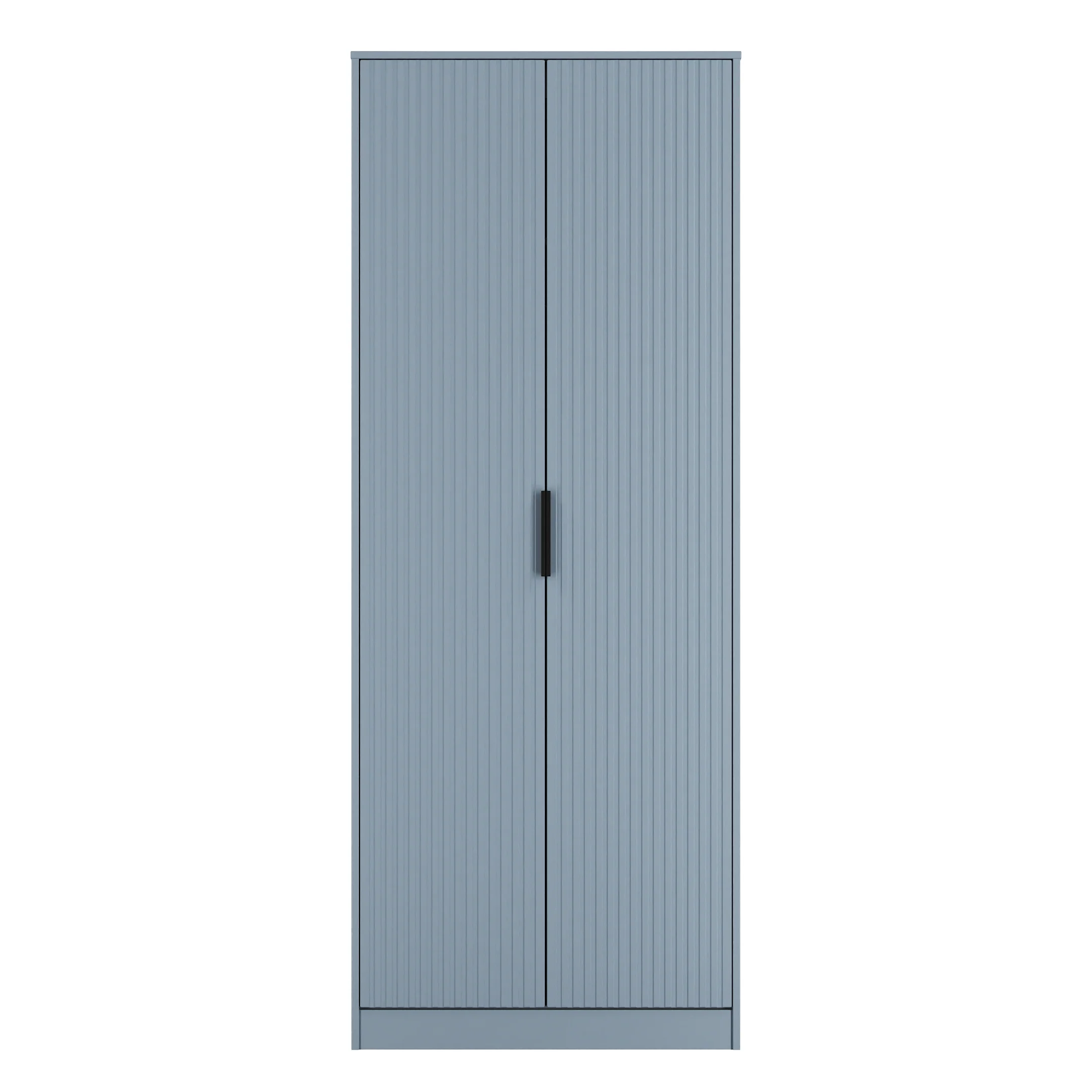 Fluted Double Wardrobe in Denim Blue - Ready Assembled - Image 2