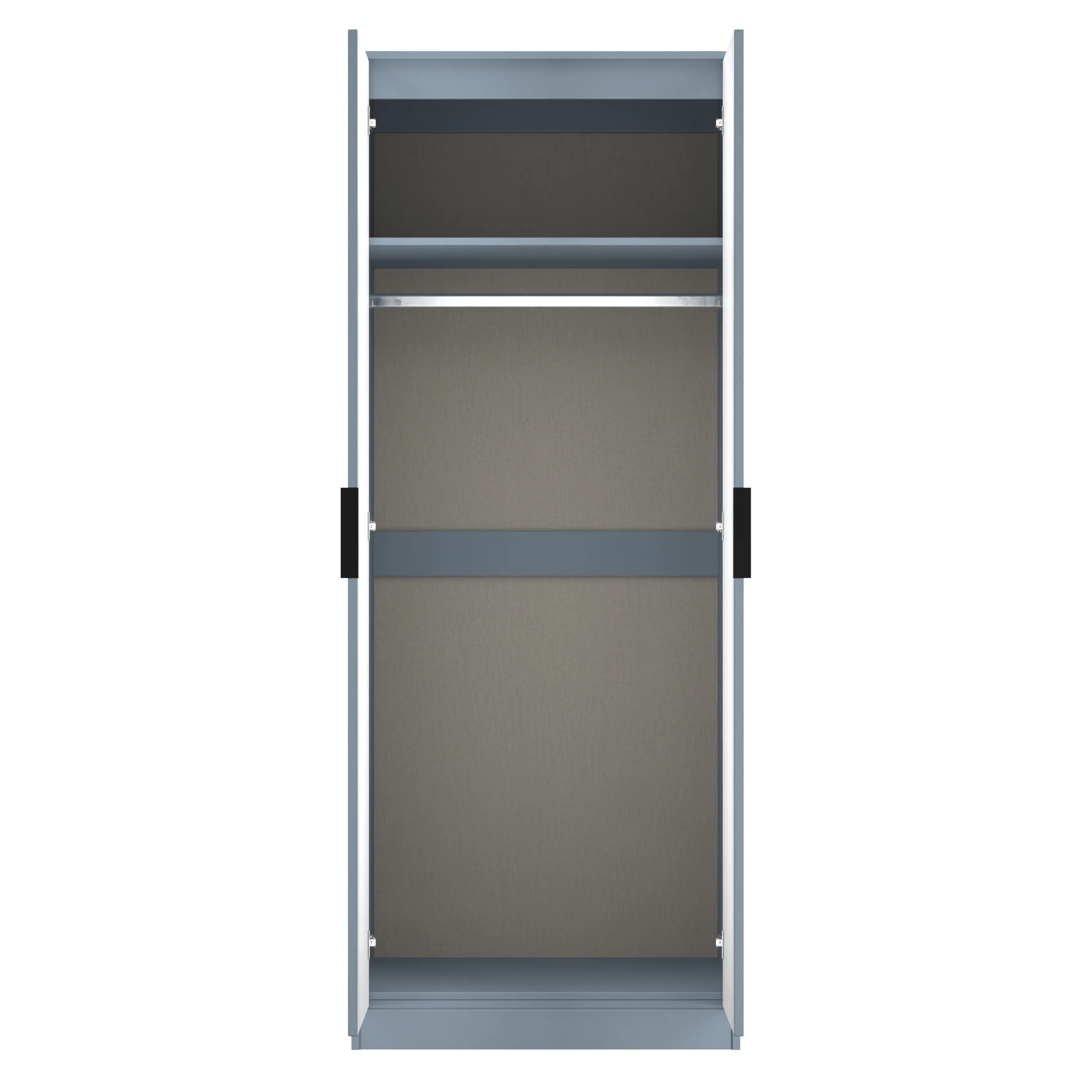 Fluted Double Wardrobe in Denim Blue - Ready Assembled - Image 7