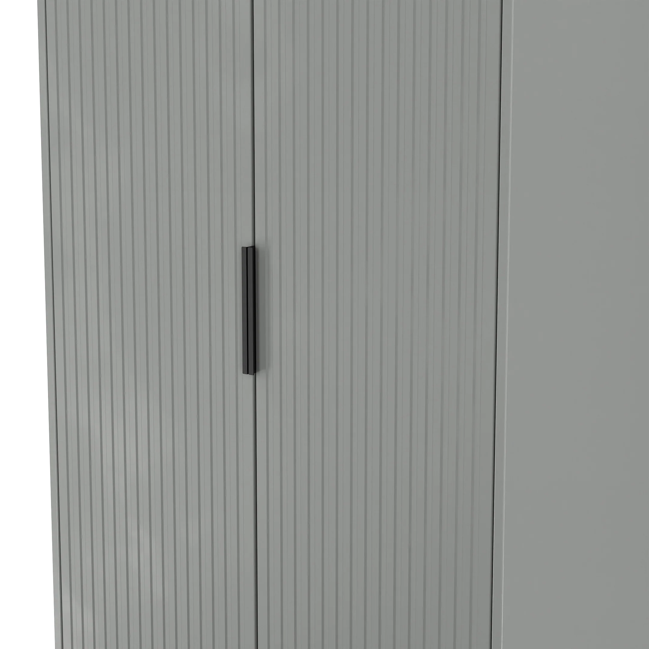 Fluted Double Wardrobe in Dusk Grey - Ready Assembled - Image 5
