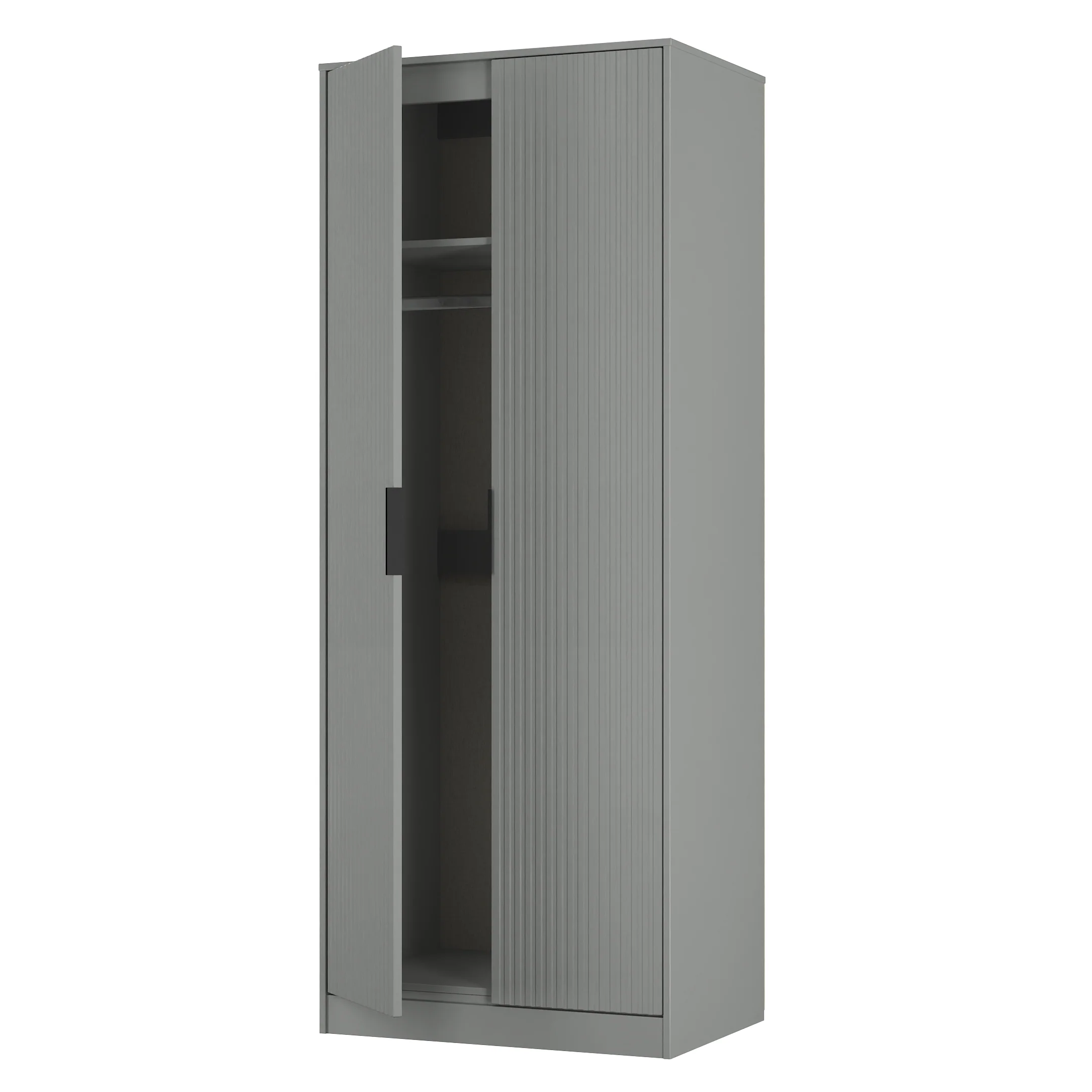 Fluted Double Wardrobe in Dusk Grey - Ready Assembled - Image 6