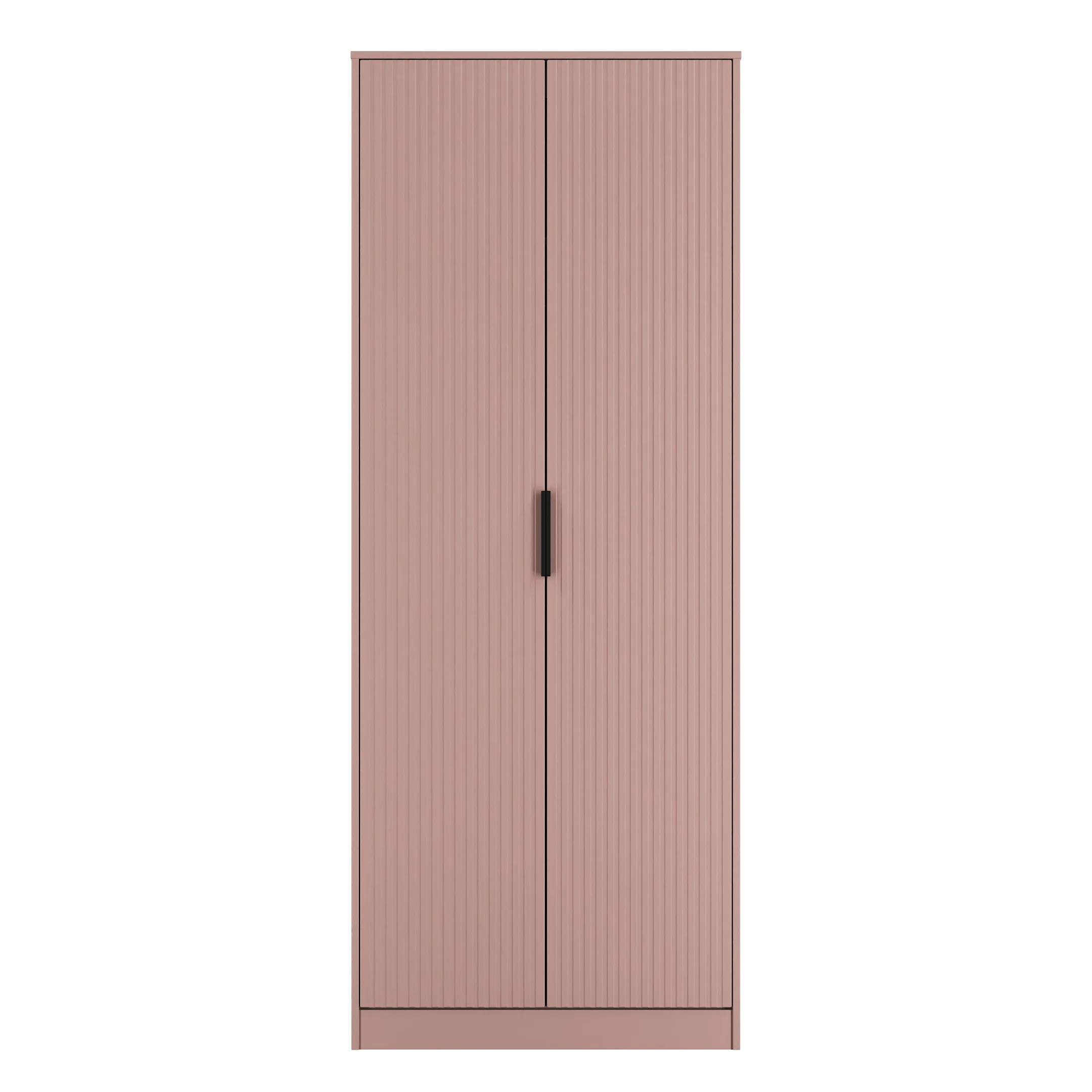 Fluted Double Wardrobe in Kobe Pink - Ready Assembled - Image 2