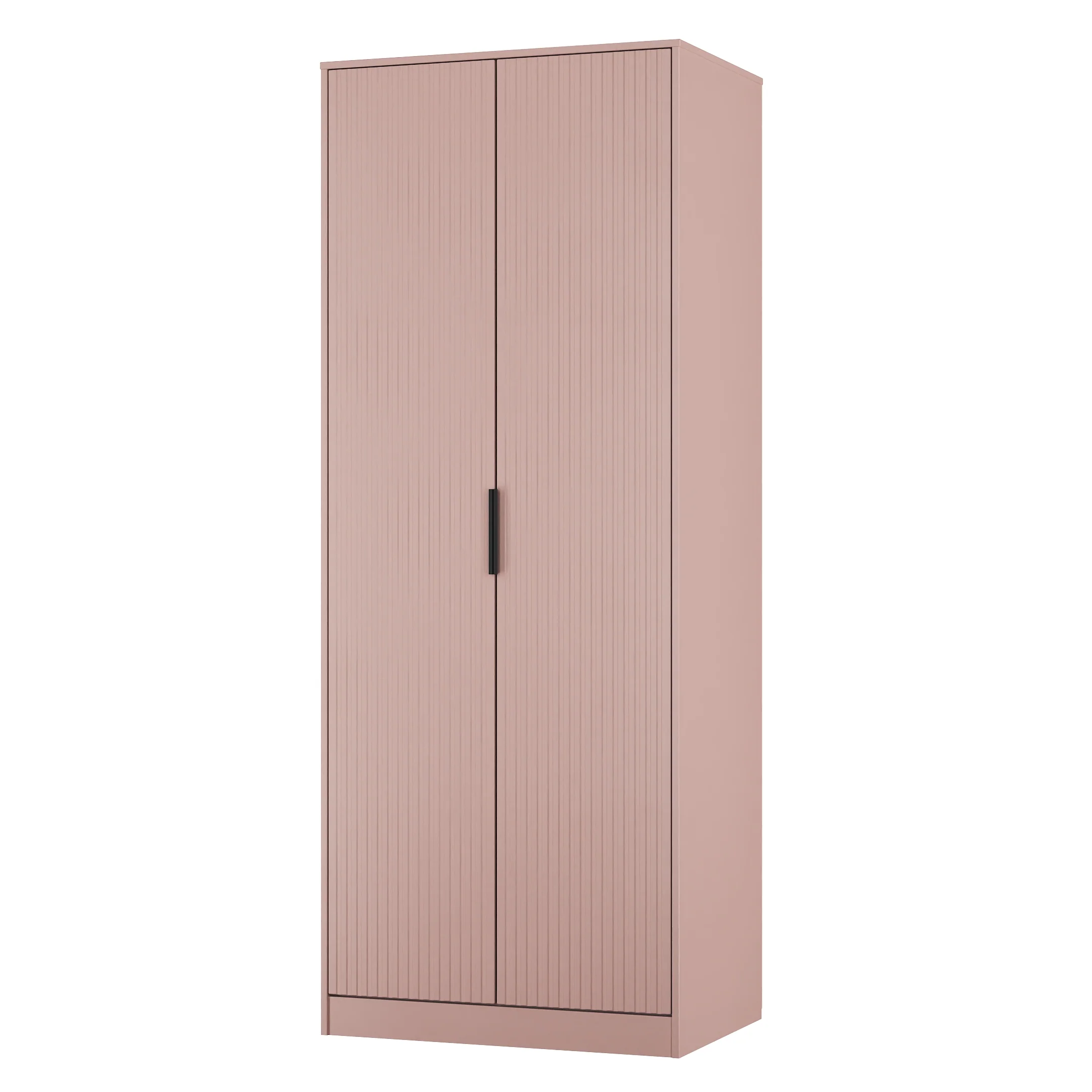 Fluted Double Wardrobe in Kobe Pink - Ready Assembled - Image 4
