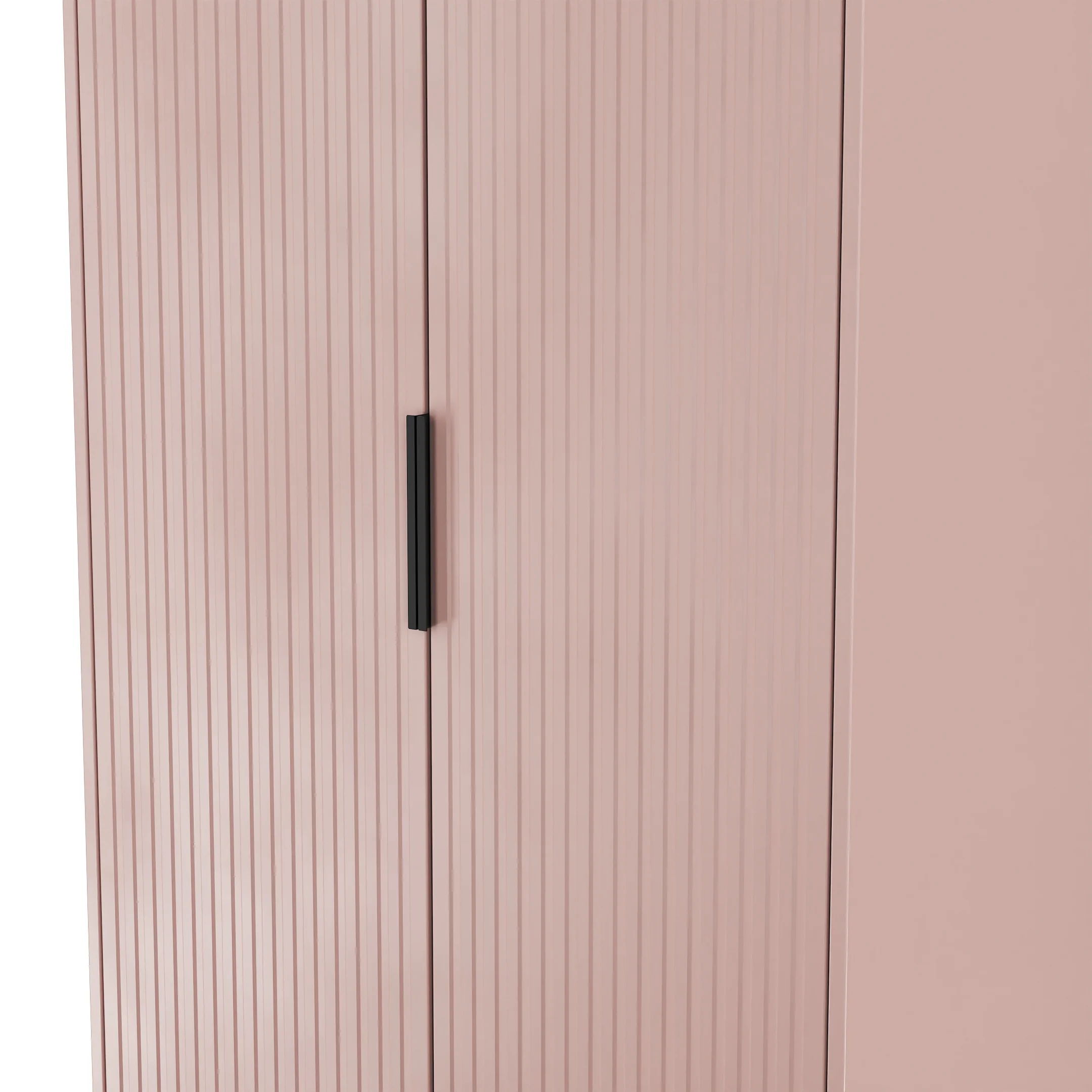 Fluted Double Wardrobe in Kobe Pink - Ready Assembled - Image 5