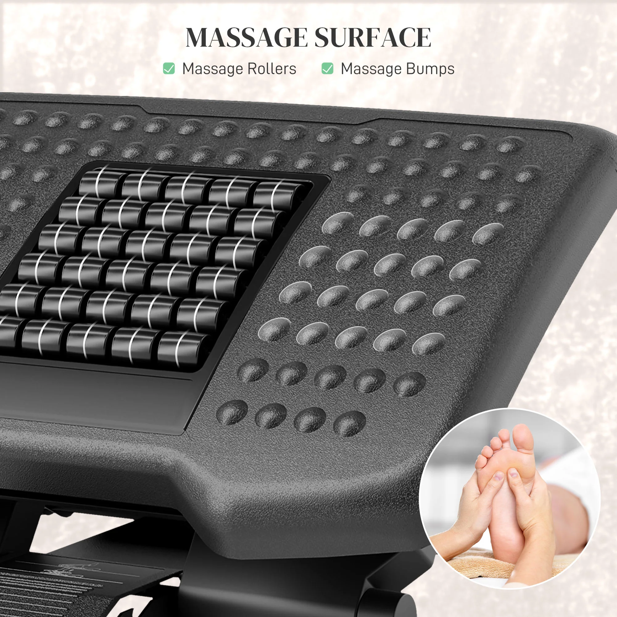 Foot Rest For Under Desk With Massage Function, Adjustable Angle And Height - Image 3